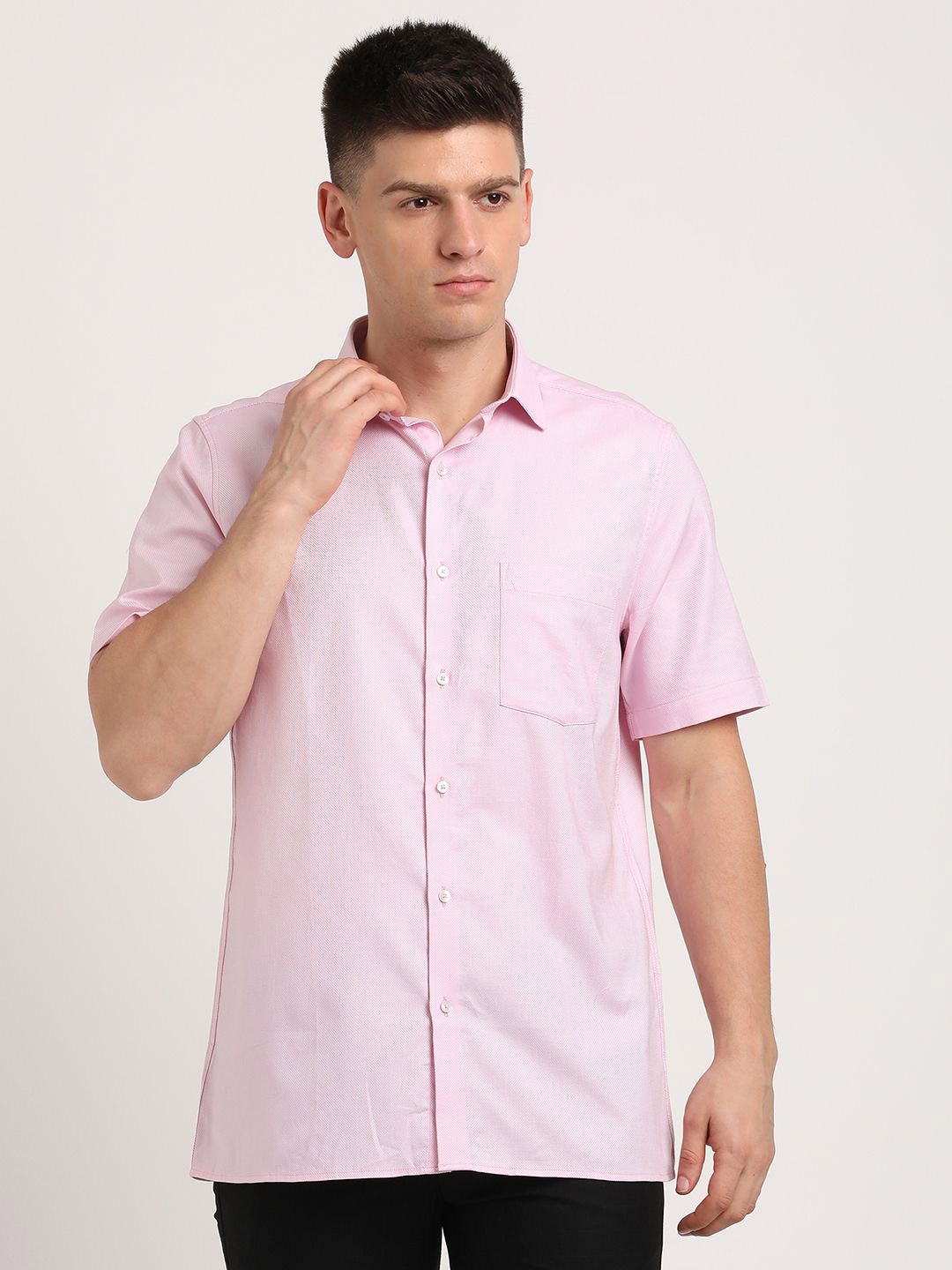 

Turtle Men Classic Opaque Formal Shirt, Pink