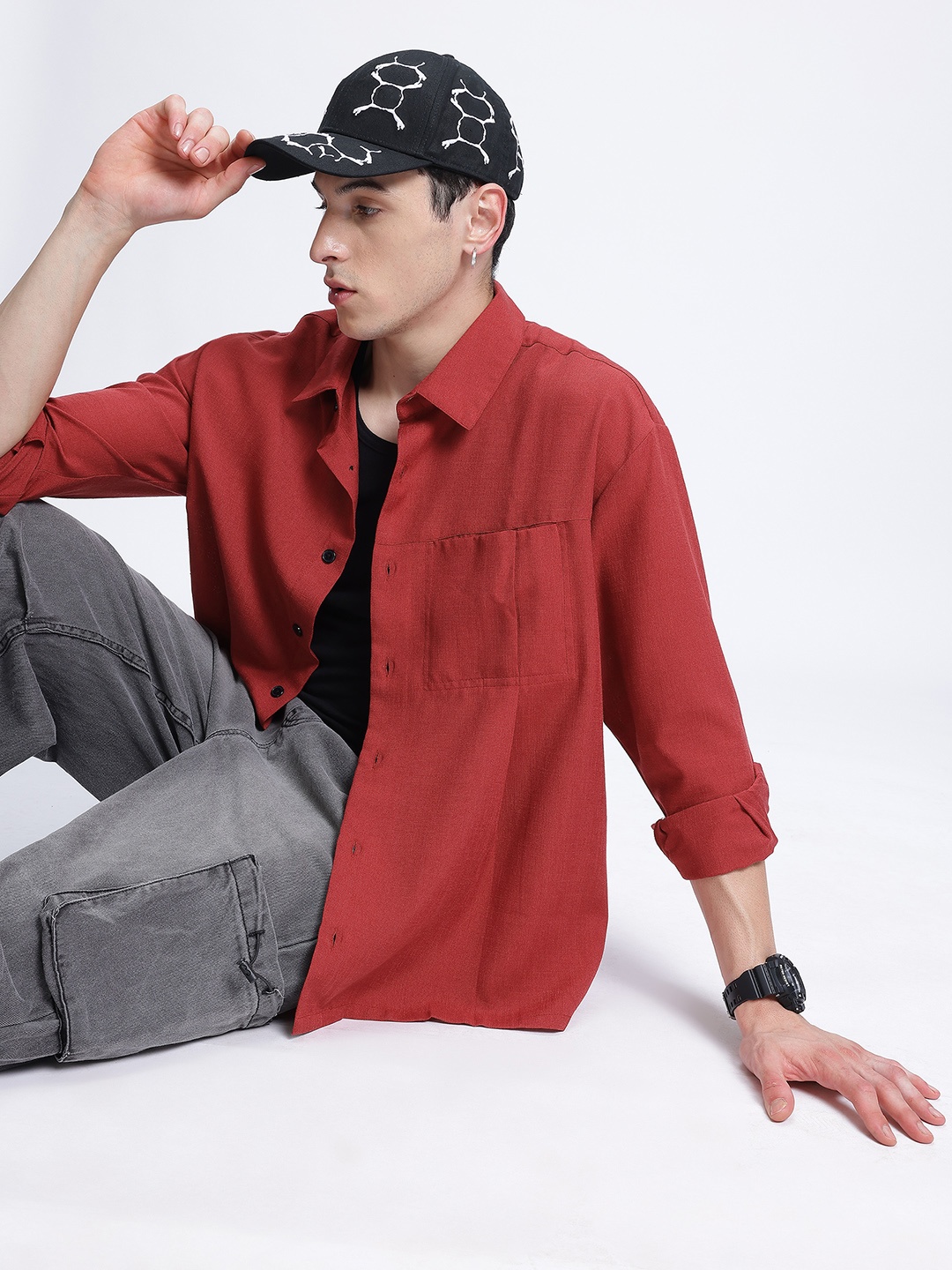 

glitchez Core Classics Drop-Shoulder Shirt, Maroon