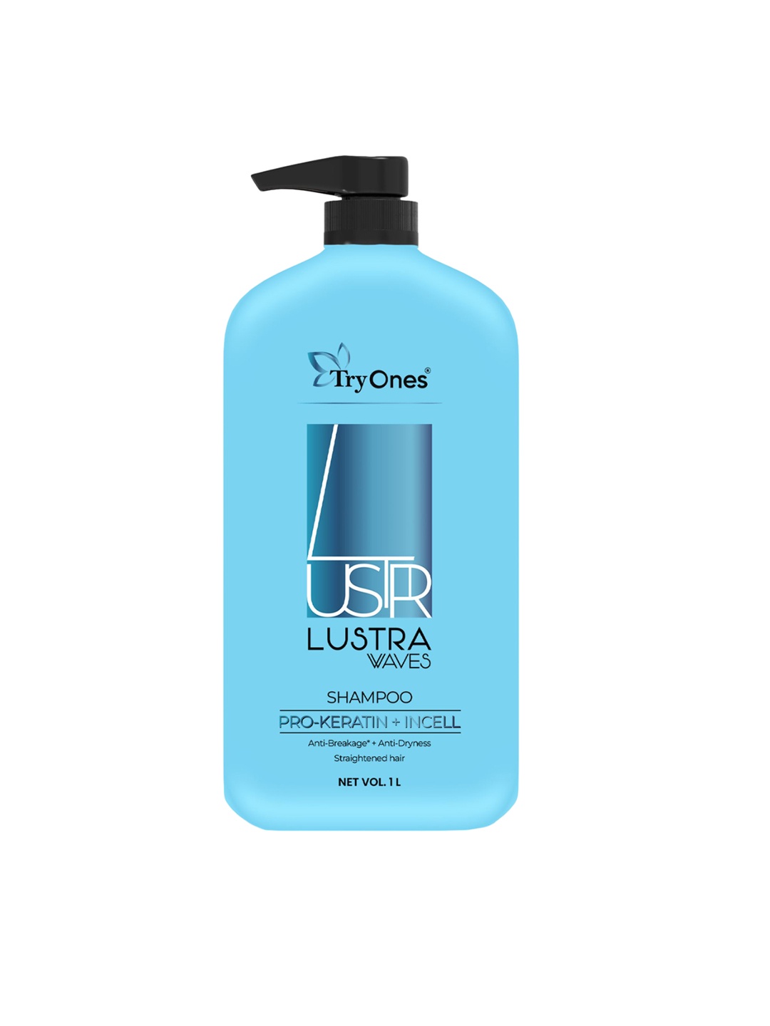 

TRYONES Lustar Waves Anti-Breakage Anti-Dryness Straightened Care Shampoo - 1 L, Blue