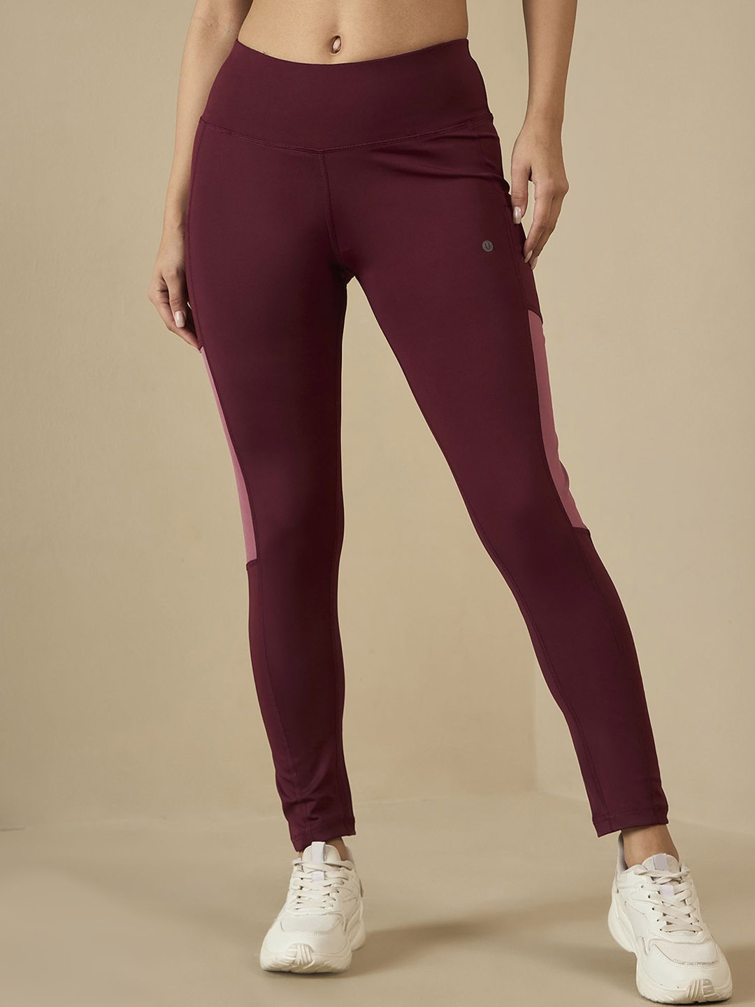 

July Mid Rise Stretch Tights, Maroon