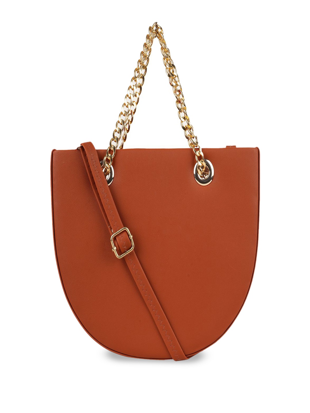 

Flingo Leather Structured Handheld Bag, Tan