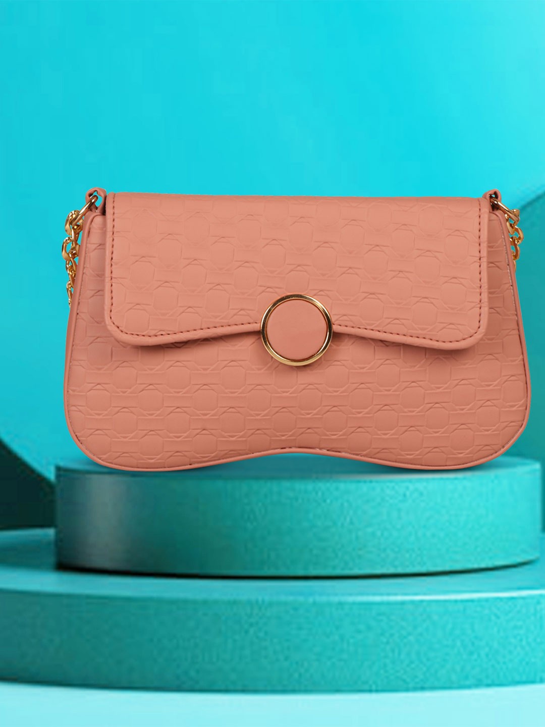 

Panchnaina Textured PU Structured Handheld Bag with Quilted, Na