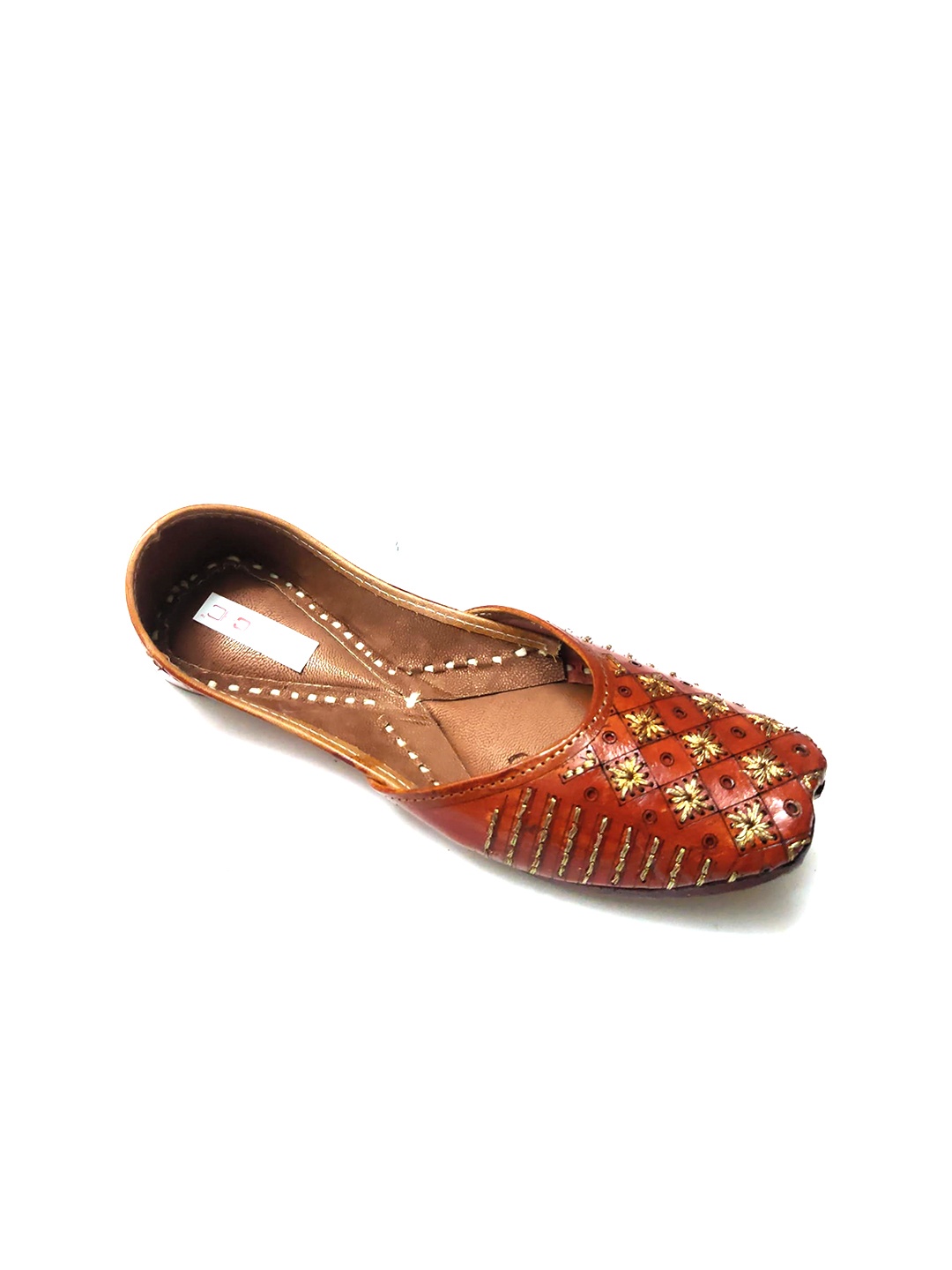 

Ta Chic Women Embellished Ethnic Mojaris with Embroidered Flats, Brown