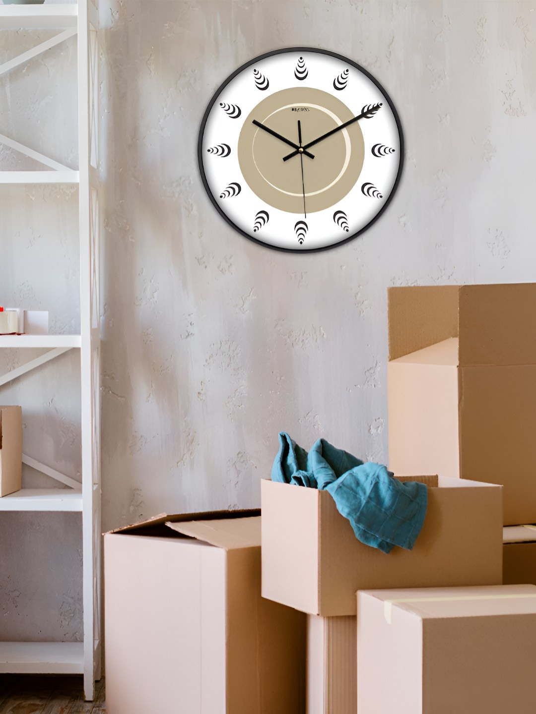 

OLIVE TREE Black & White Traditional Wall Clock