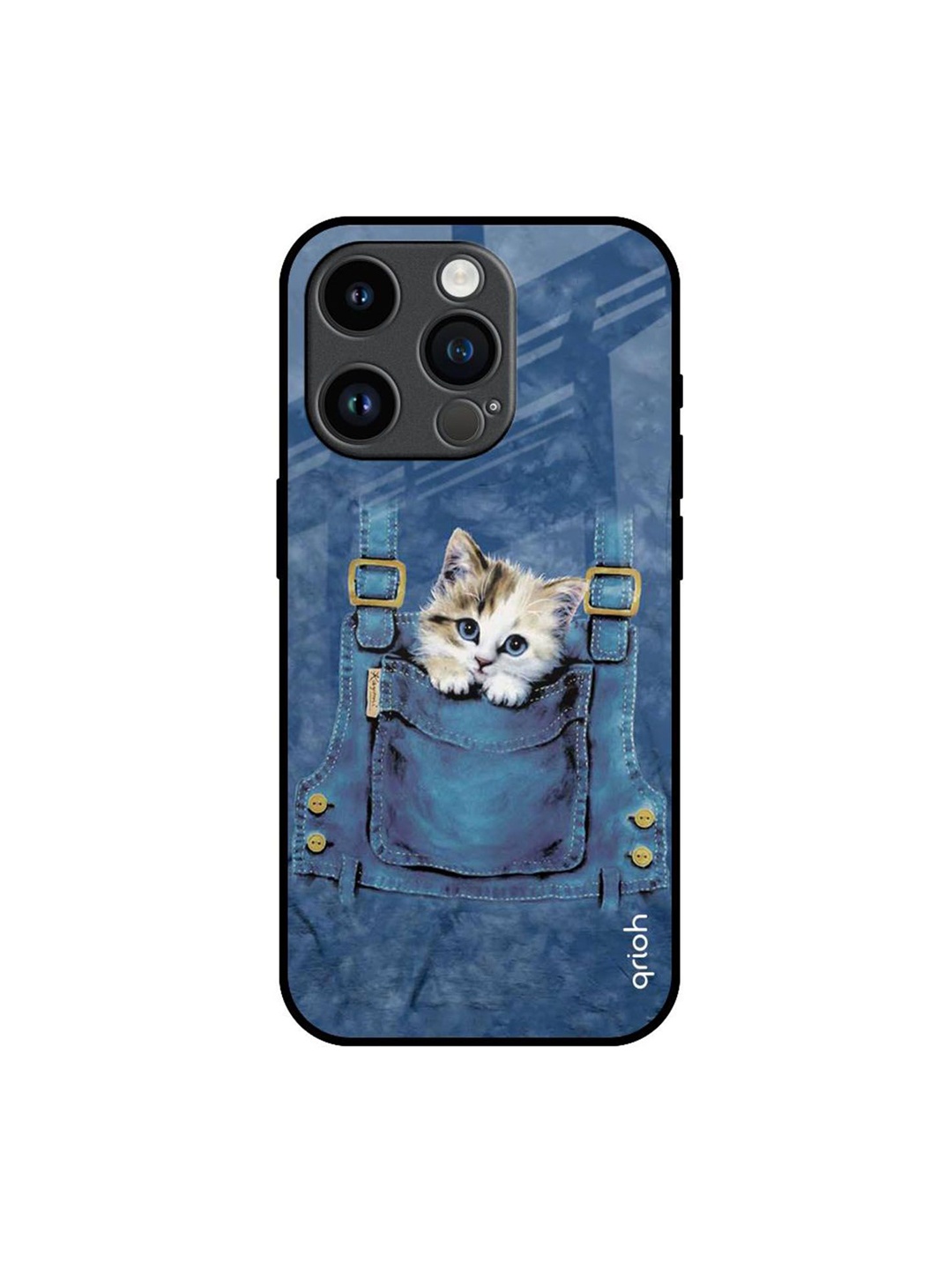 

QRIOH Quirky Printed iPhone 14 Pro Back Case Mobile Accessories, Blue