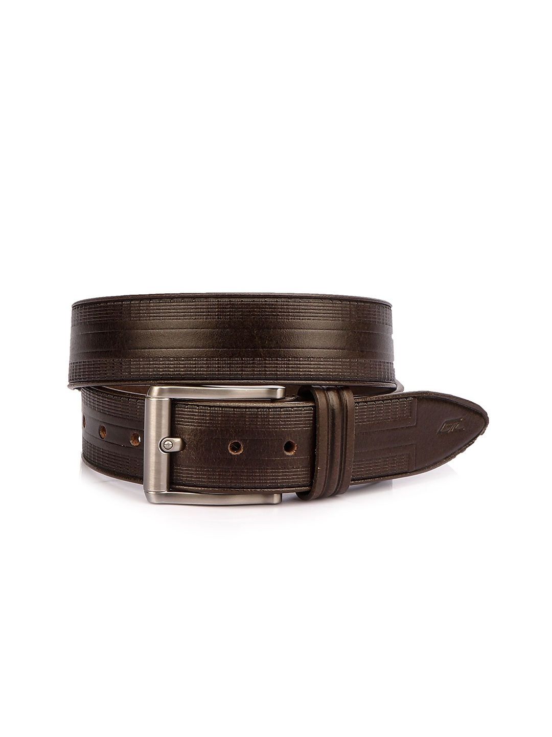 

GIL Men Textured Leather Formal Belt, Brown