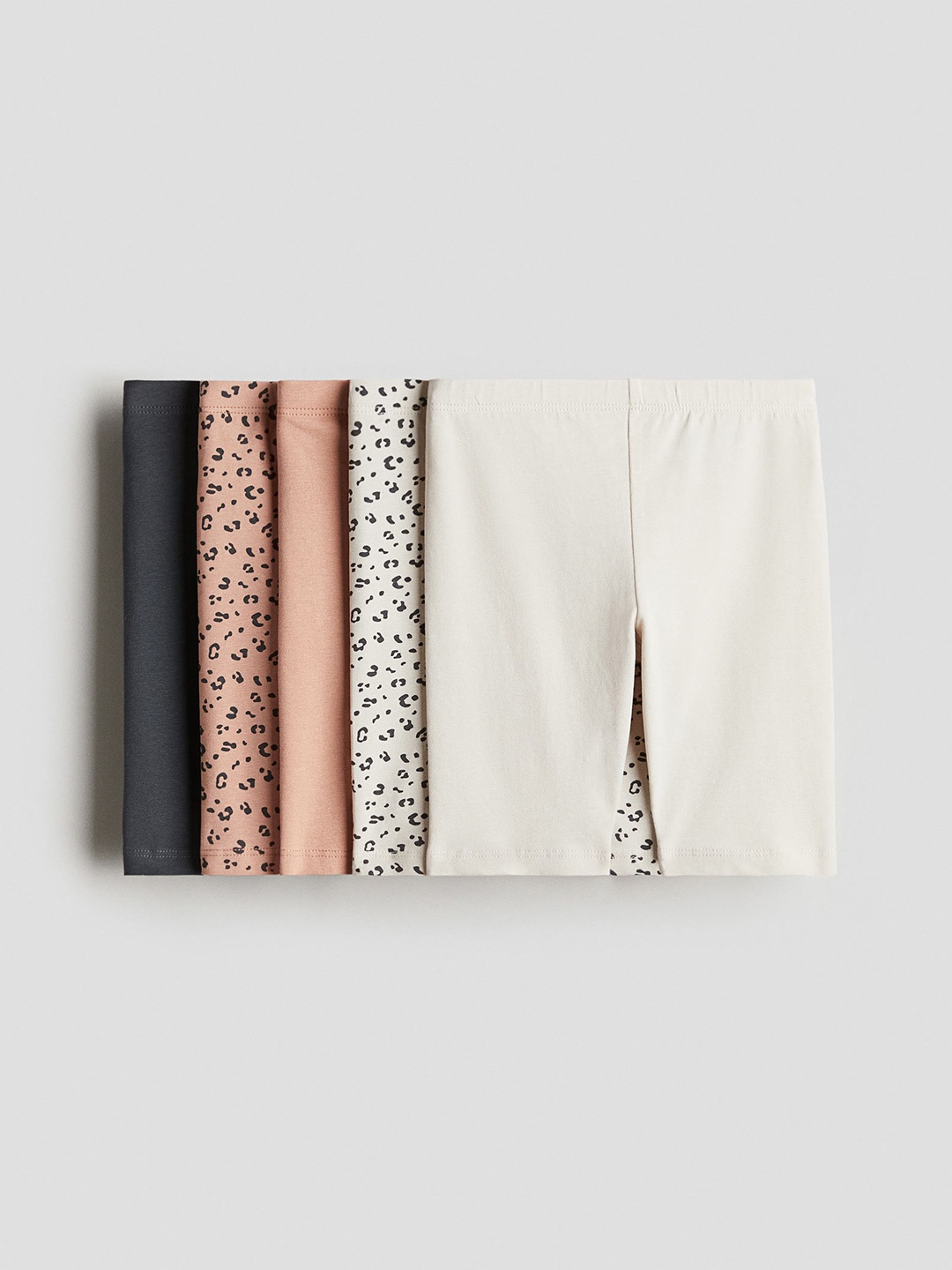 

H&M 5-Pack Cotton Cycling Shorts, Grey