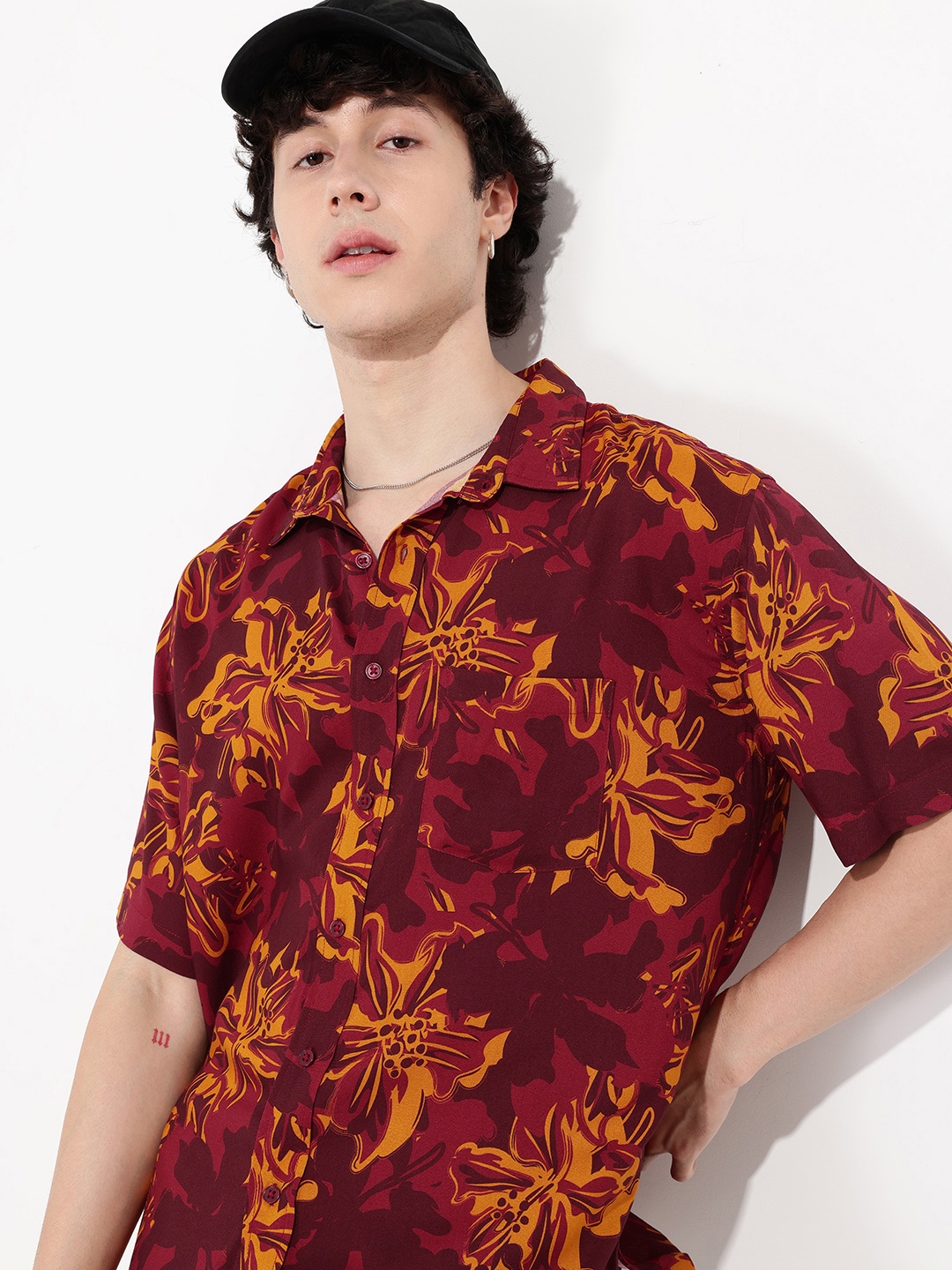 

Kook N Keech Floral Fantasy Easy Going Oversized Shirt, Brown