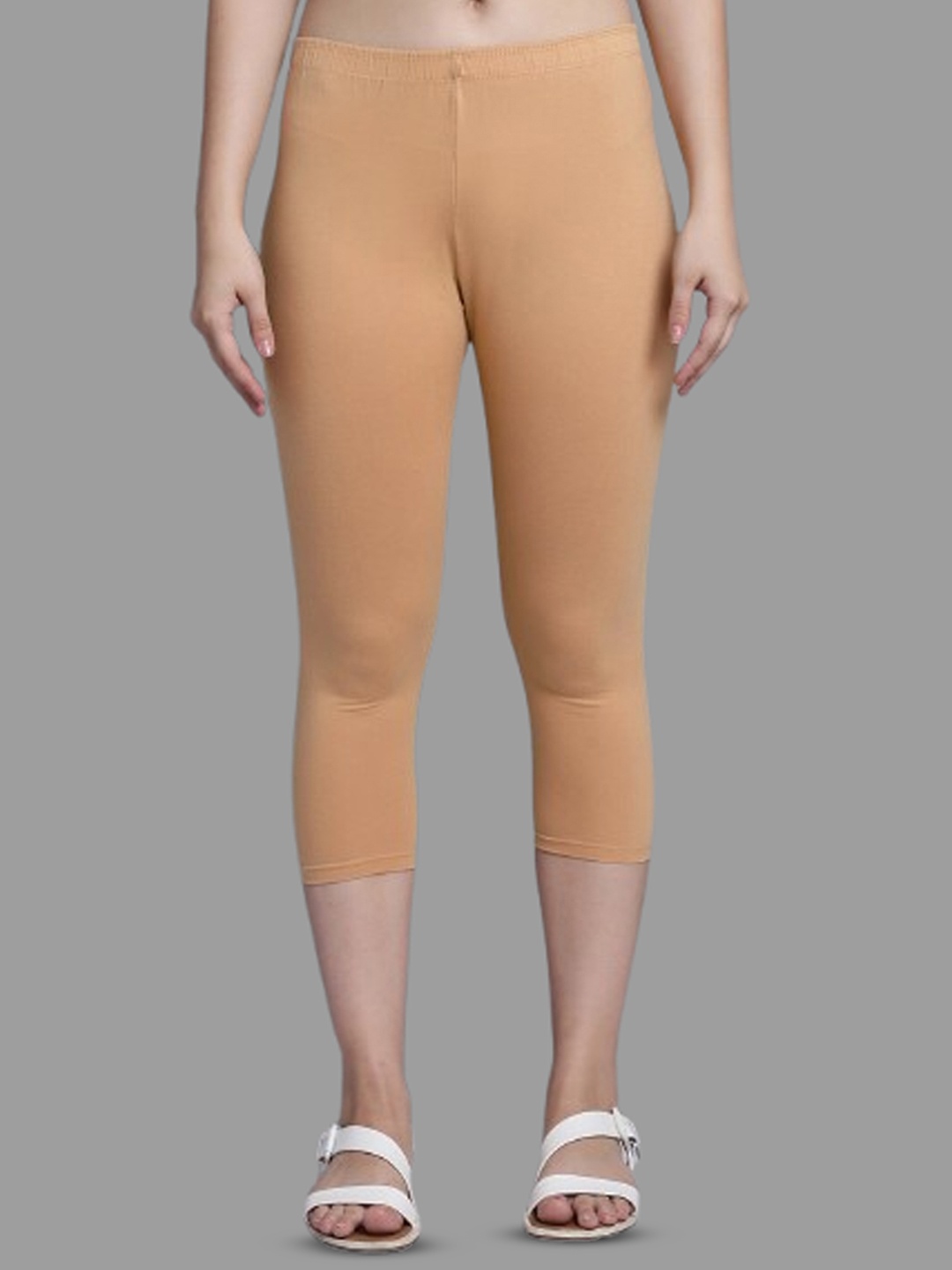 

Trend Level Three-Fourth Length Leggings, Beige