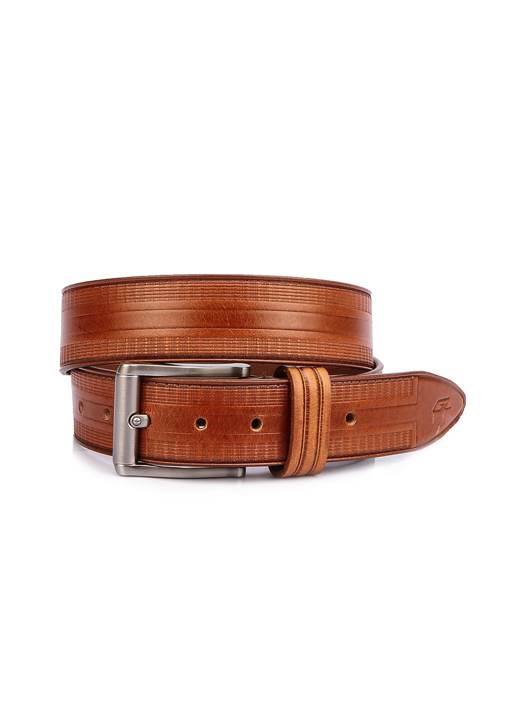 

GIL Men Textured Leather Formal Belt, Tan