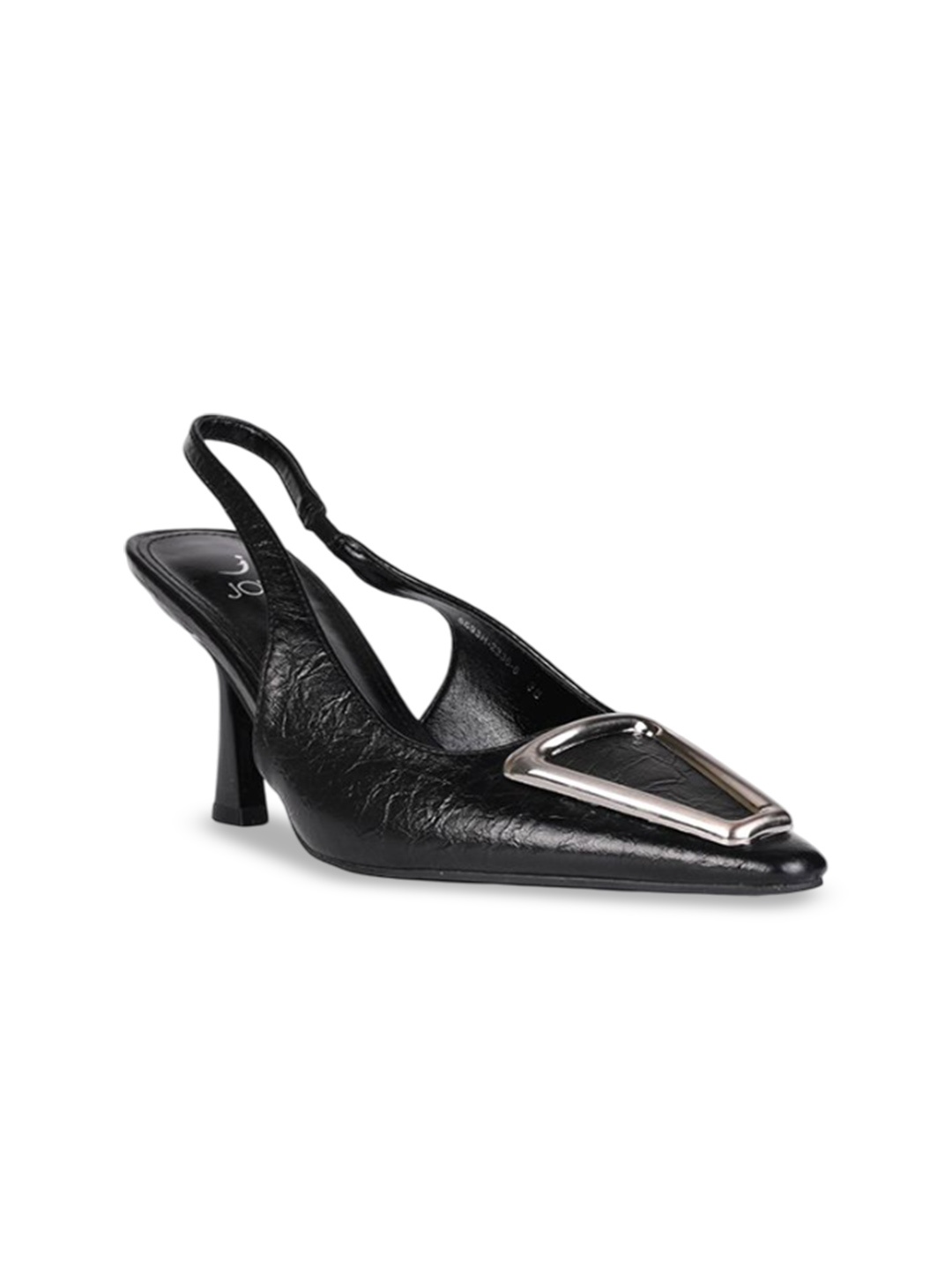 

Jove Textured PU Slim Heeled Pumps, Black