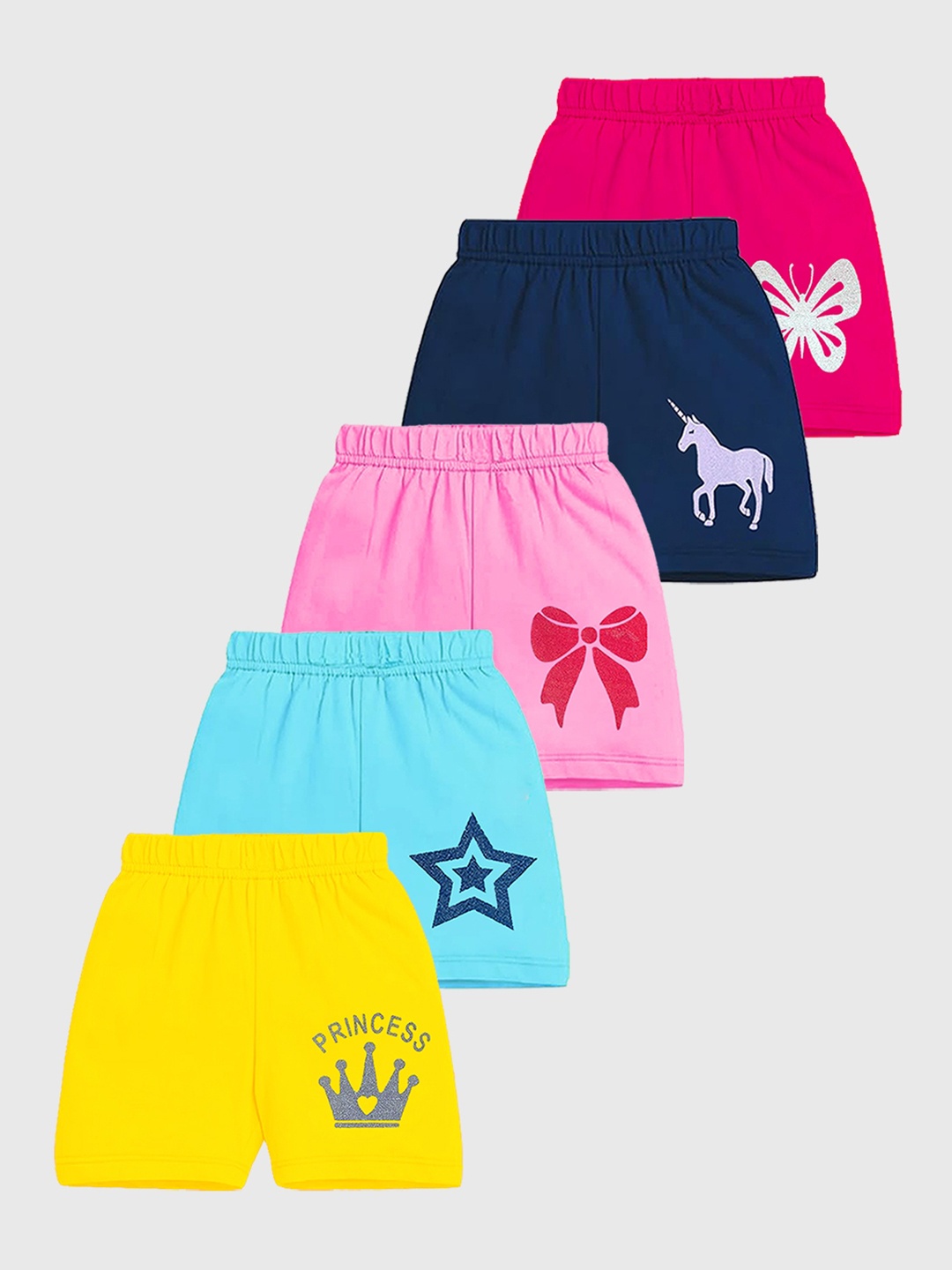 

KUCHIPOO Girls Printed Shorts, Pink