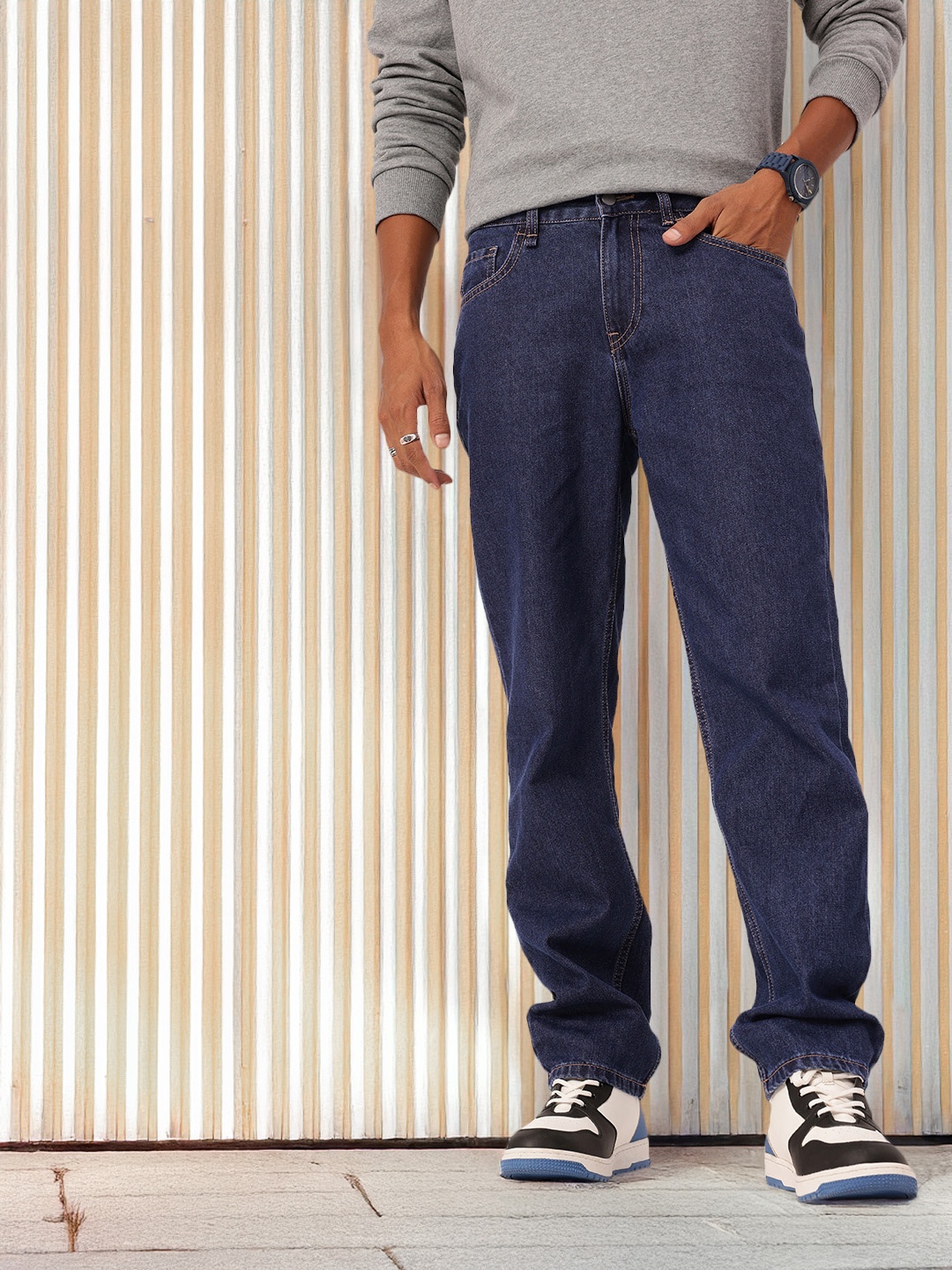 

Kook N Keech Men Urban Grunge Relaxed Fit Jeans, Blue