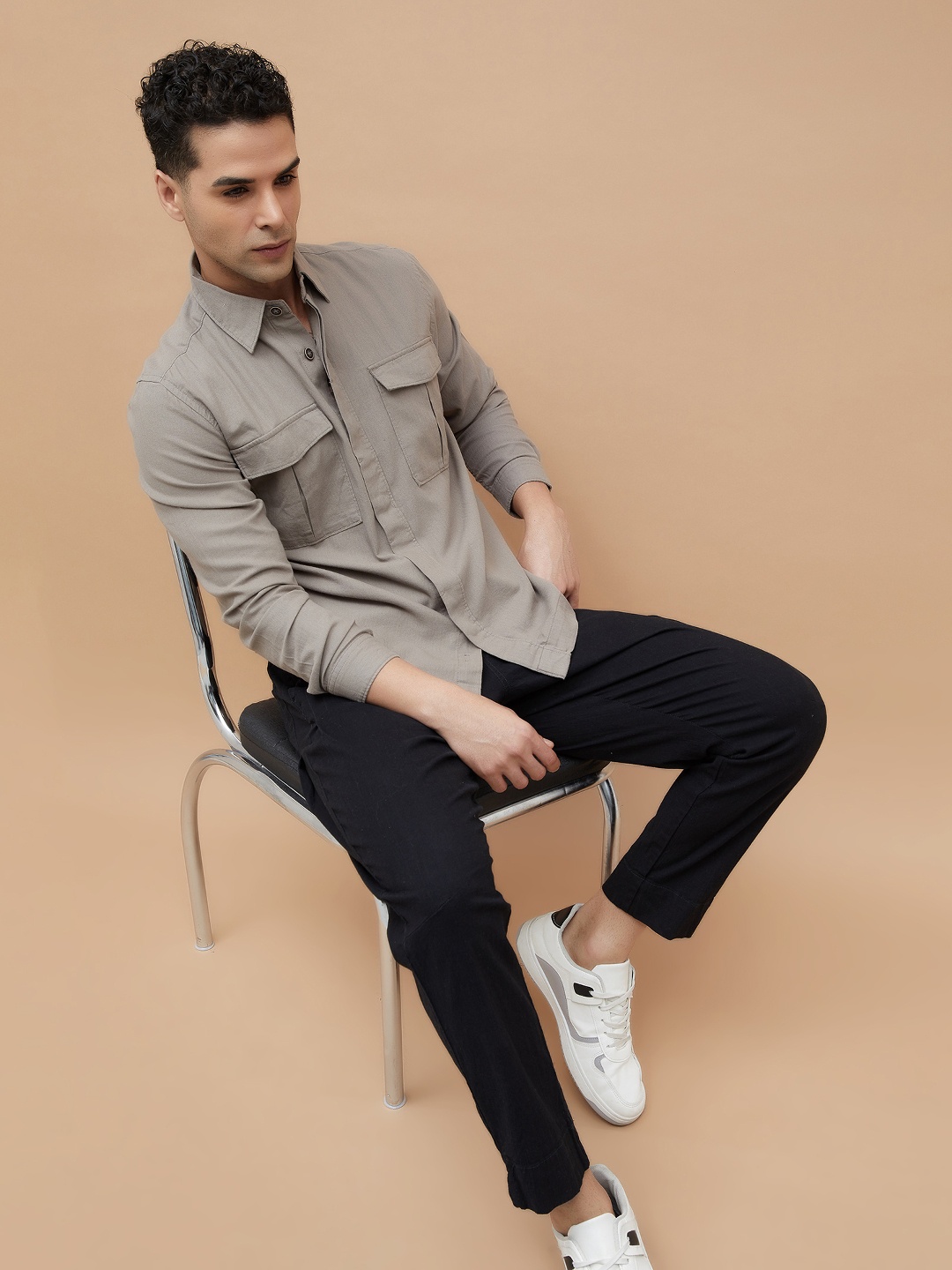 

CODE by Lifestyle Men Bomber with Patchwork Jacket, Grey