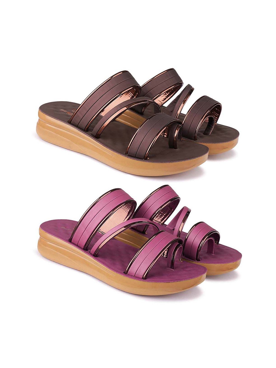 

BERSACHE Women Open Toe Flats, Purple