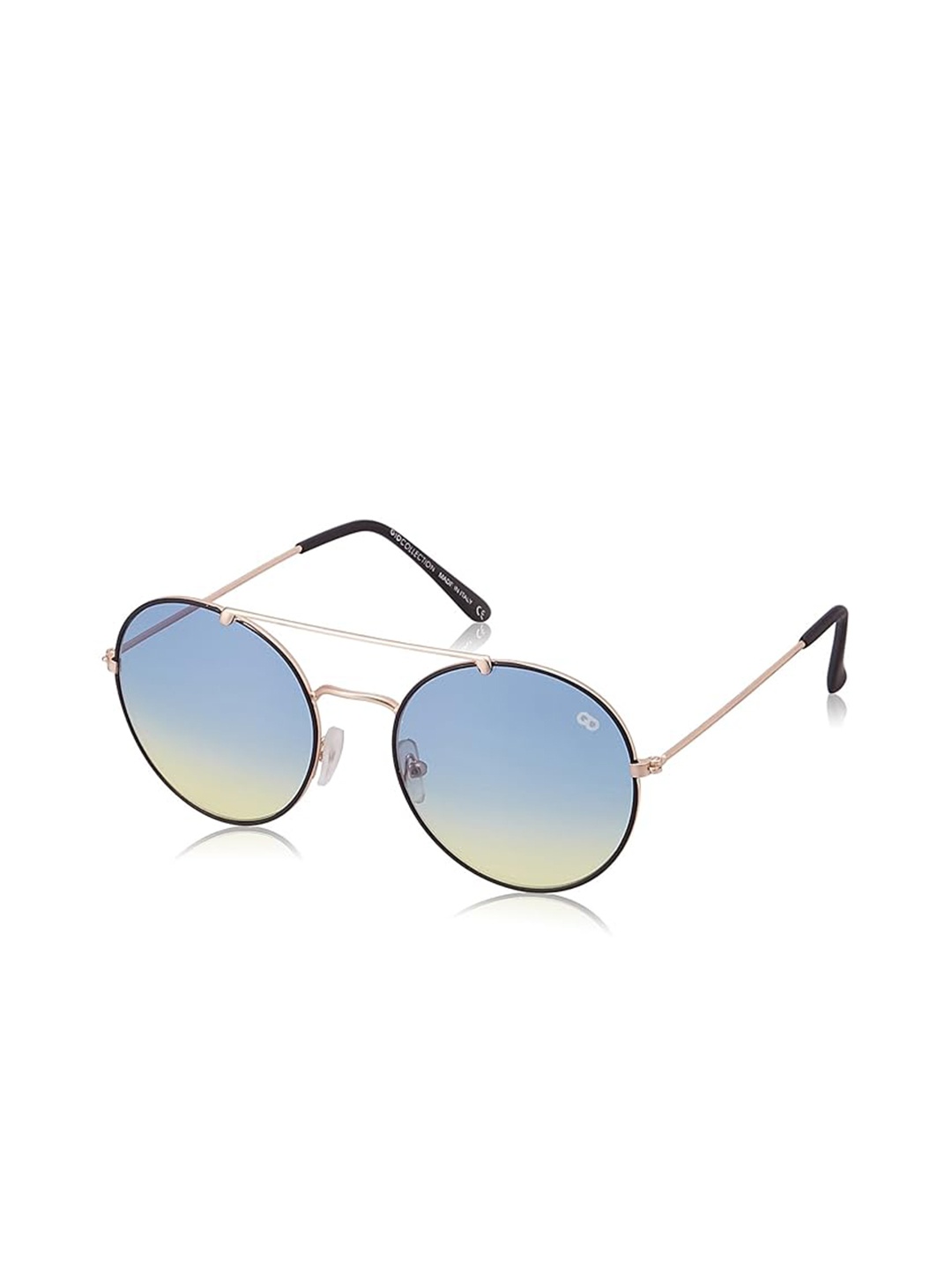 

GIO COLLECTION Unisex Round Sunglasses with UV Protected Lens, Blue