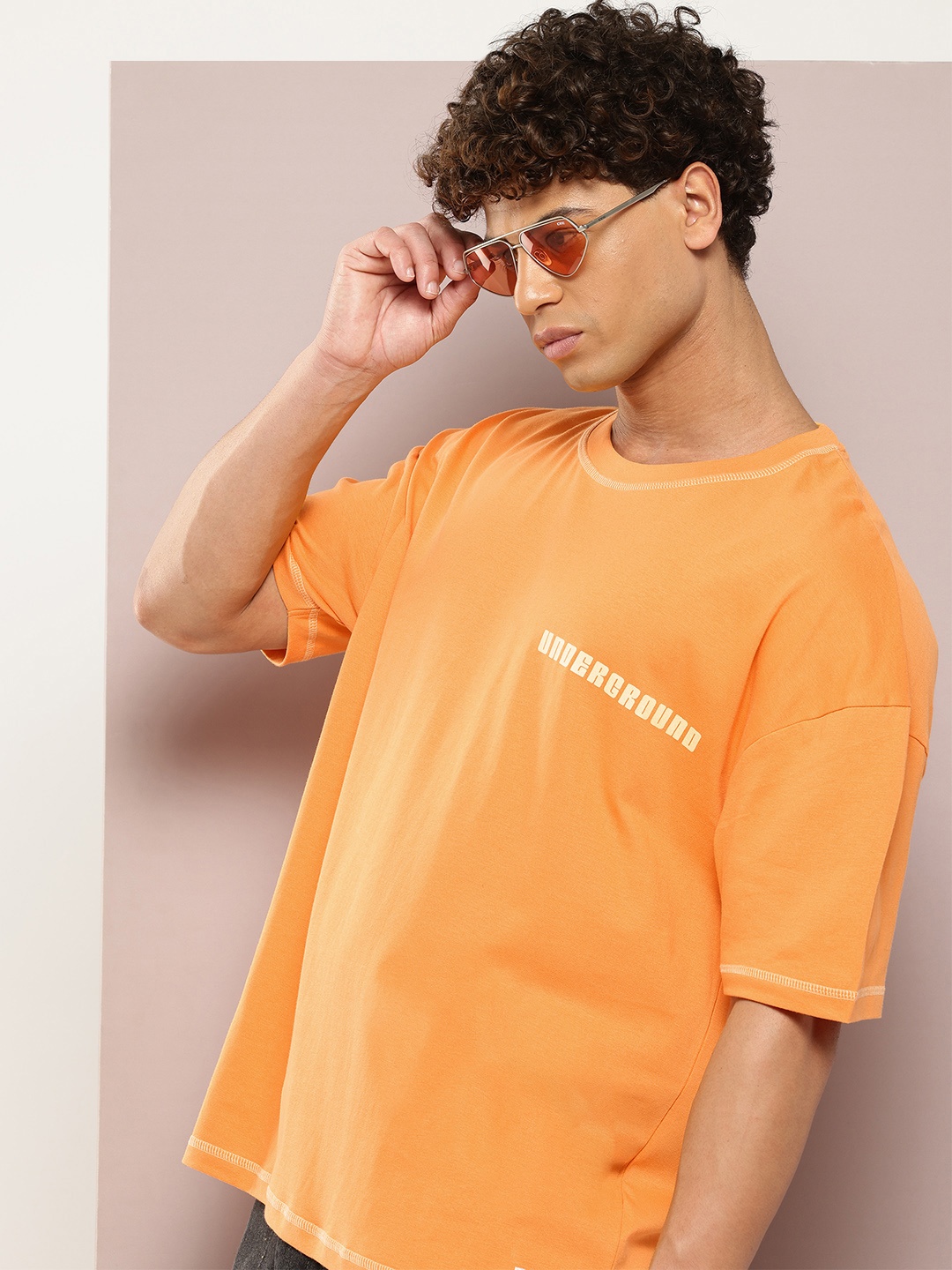 

Kook N Keech Drop-Shoulder Sleeves Pure Cotton T-shirt, Orange