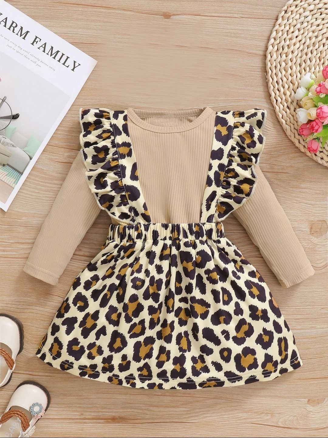 

BAESD Animal Print A-Line Dress, Cream