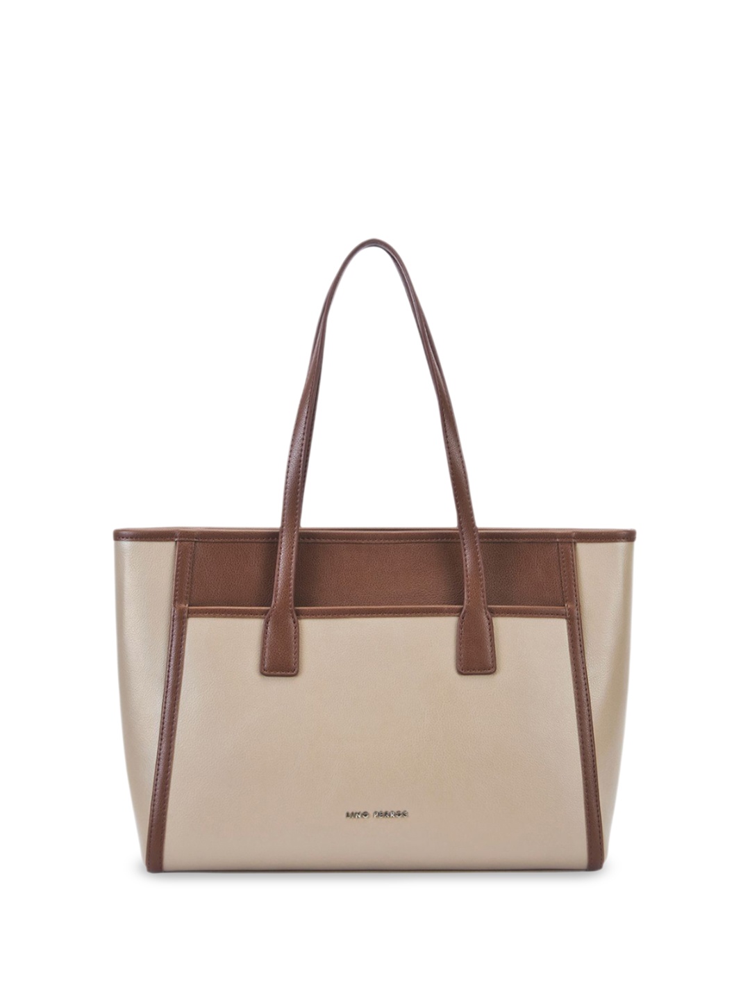 

Lino Perros Oversized Half Moon Tote Bag with Quilted, Beige