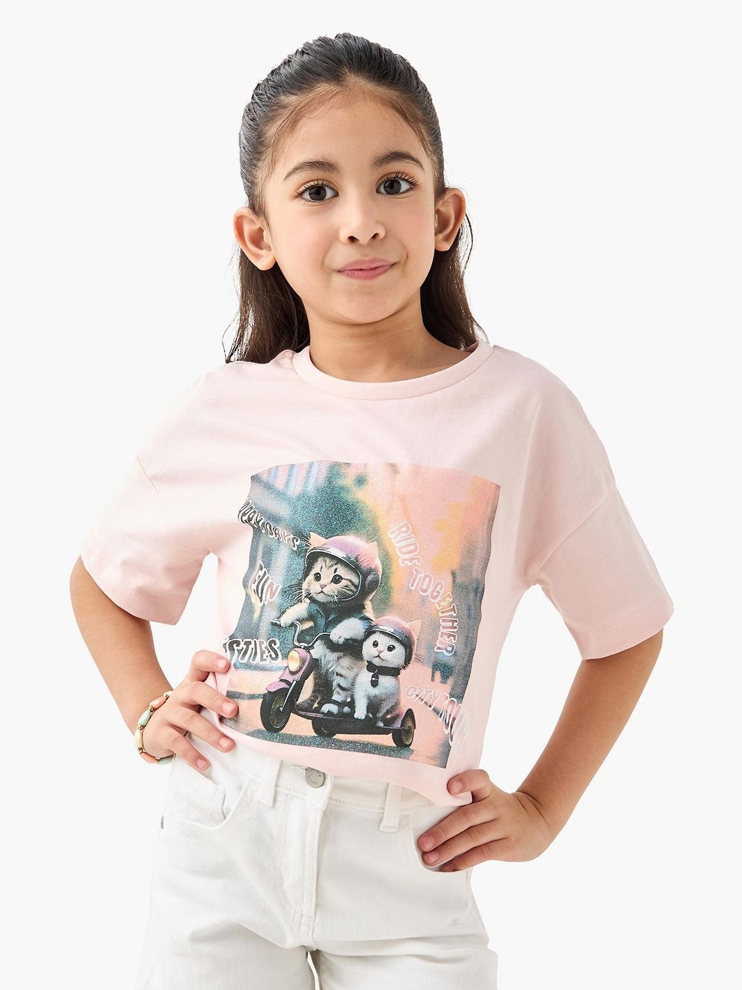 

Juniors by Babyshop Girls Printed T-shirt, Pink