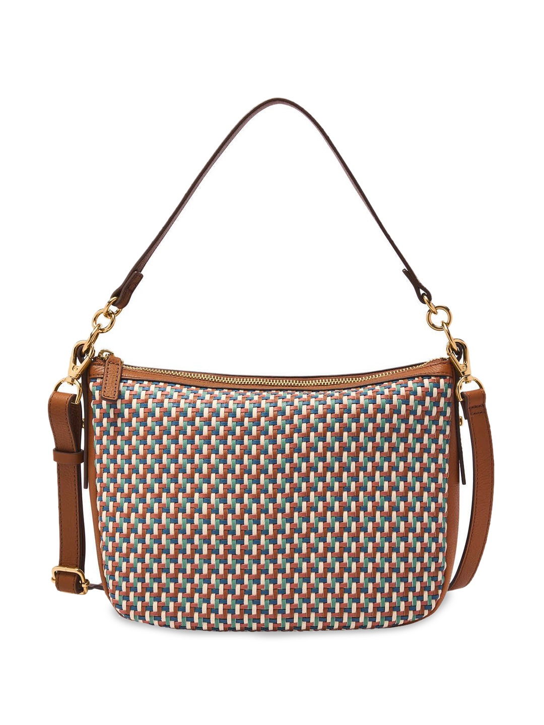 

Fossil Printed Leather Structured Shoulder Bag, Brown