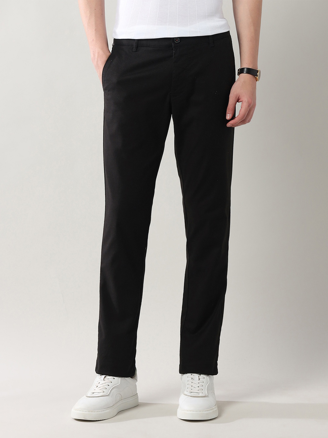 

Arrow Sport Men Slim Fit Trousers, Black