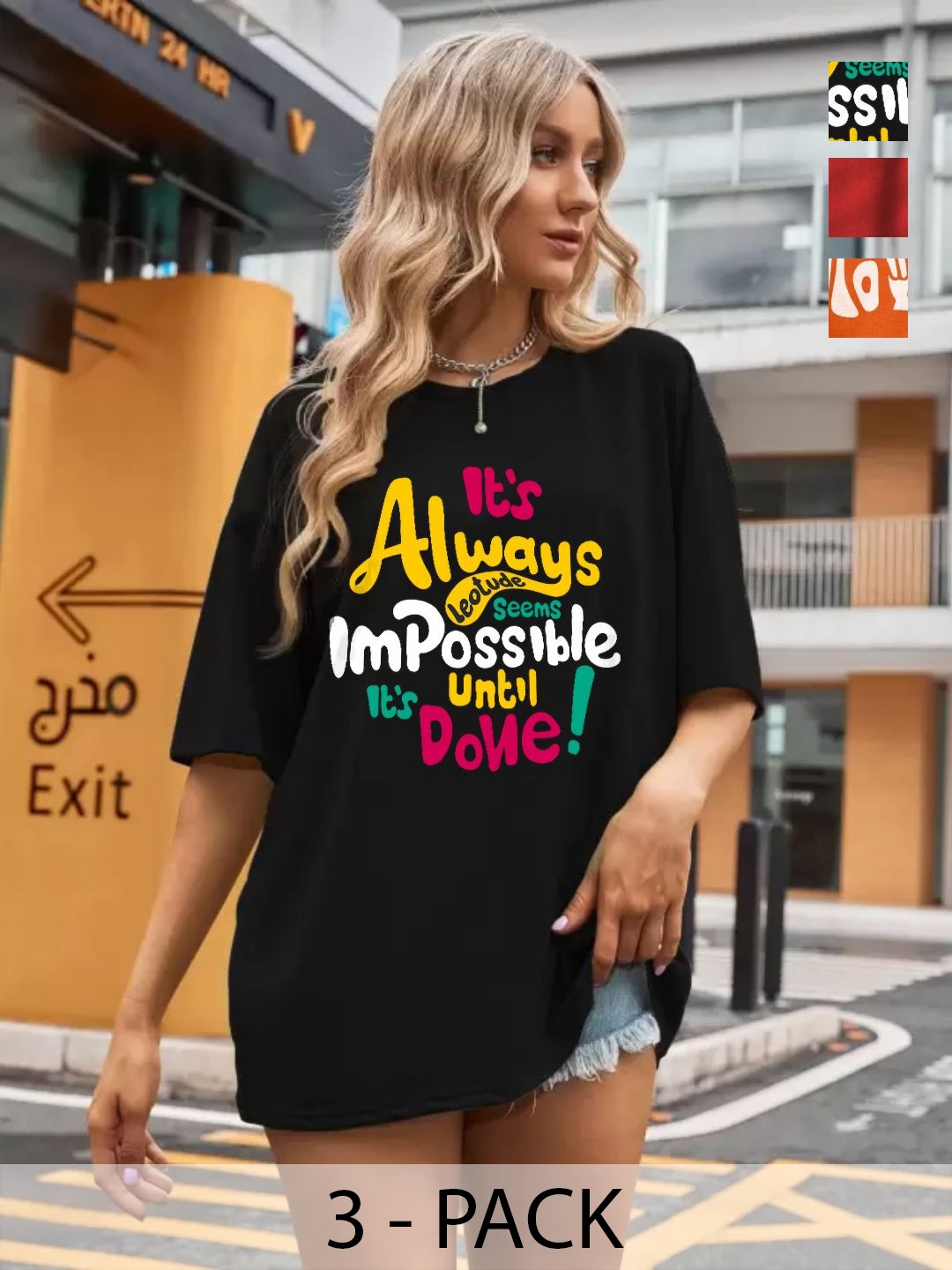 

Leotude Women 3 Printed T-shirt, Multi