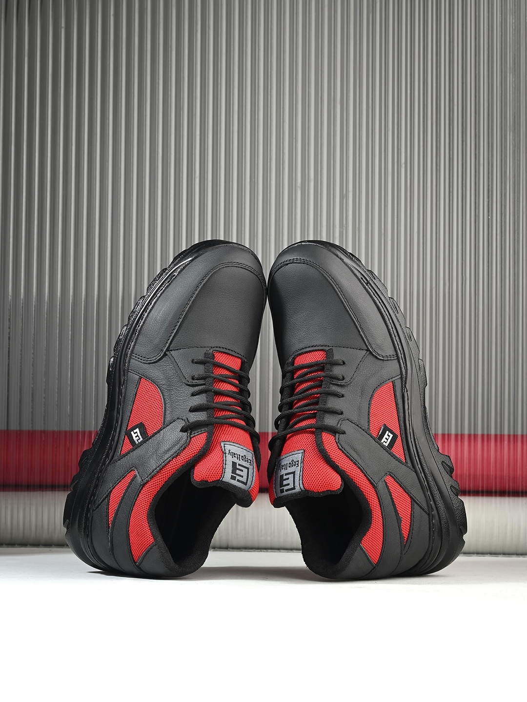 

Eego Italy Light Weight Steel Toe Safety Shoes, Red