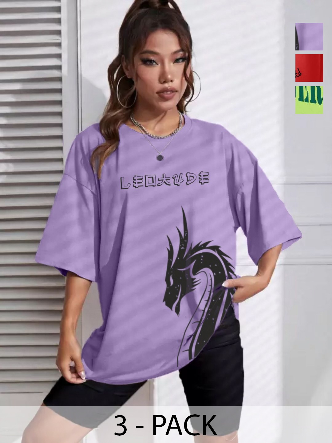 

Leotude Women 3 Printed T-shirt, Multi