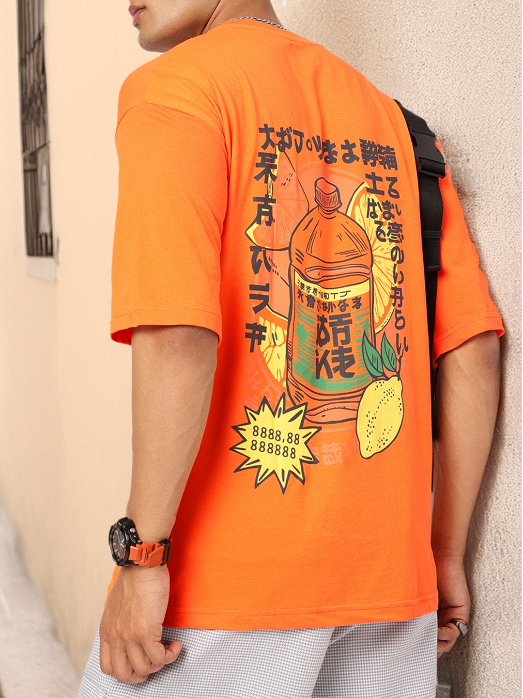 

Kook N Keech Urban Tokyo Street Style Punk T-shirt, Orange