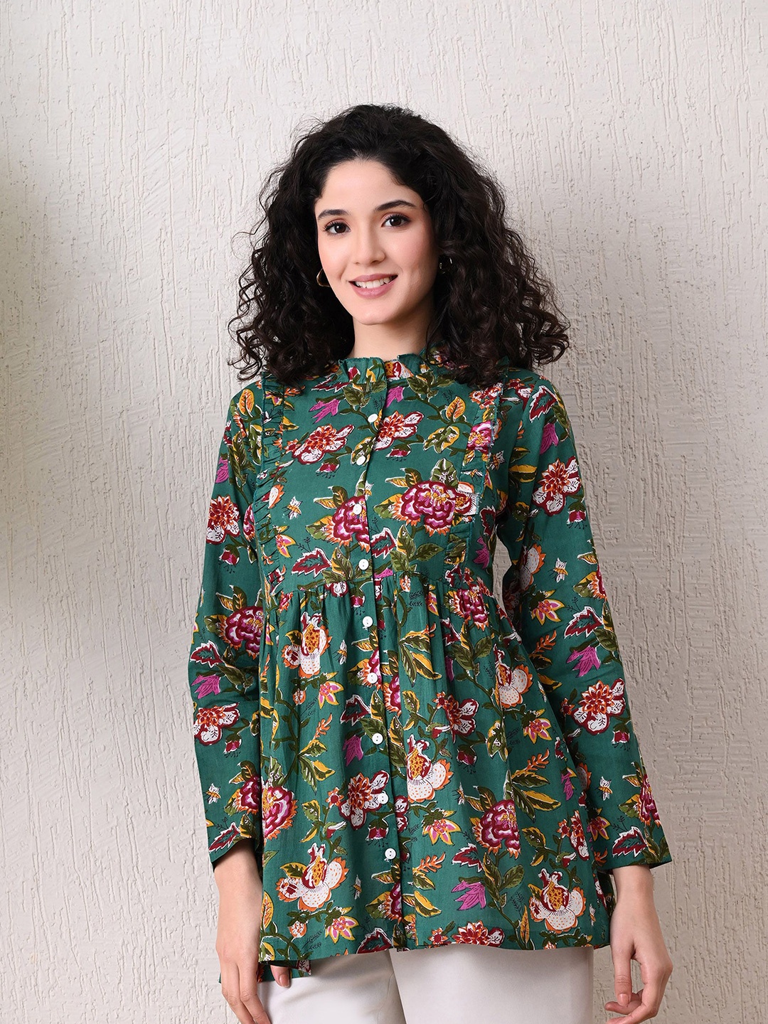 

Vaimiya Printed Tunic, Green