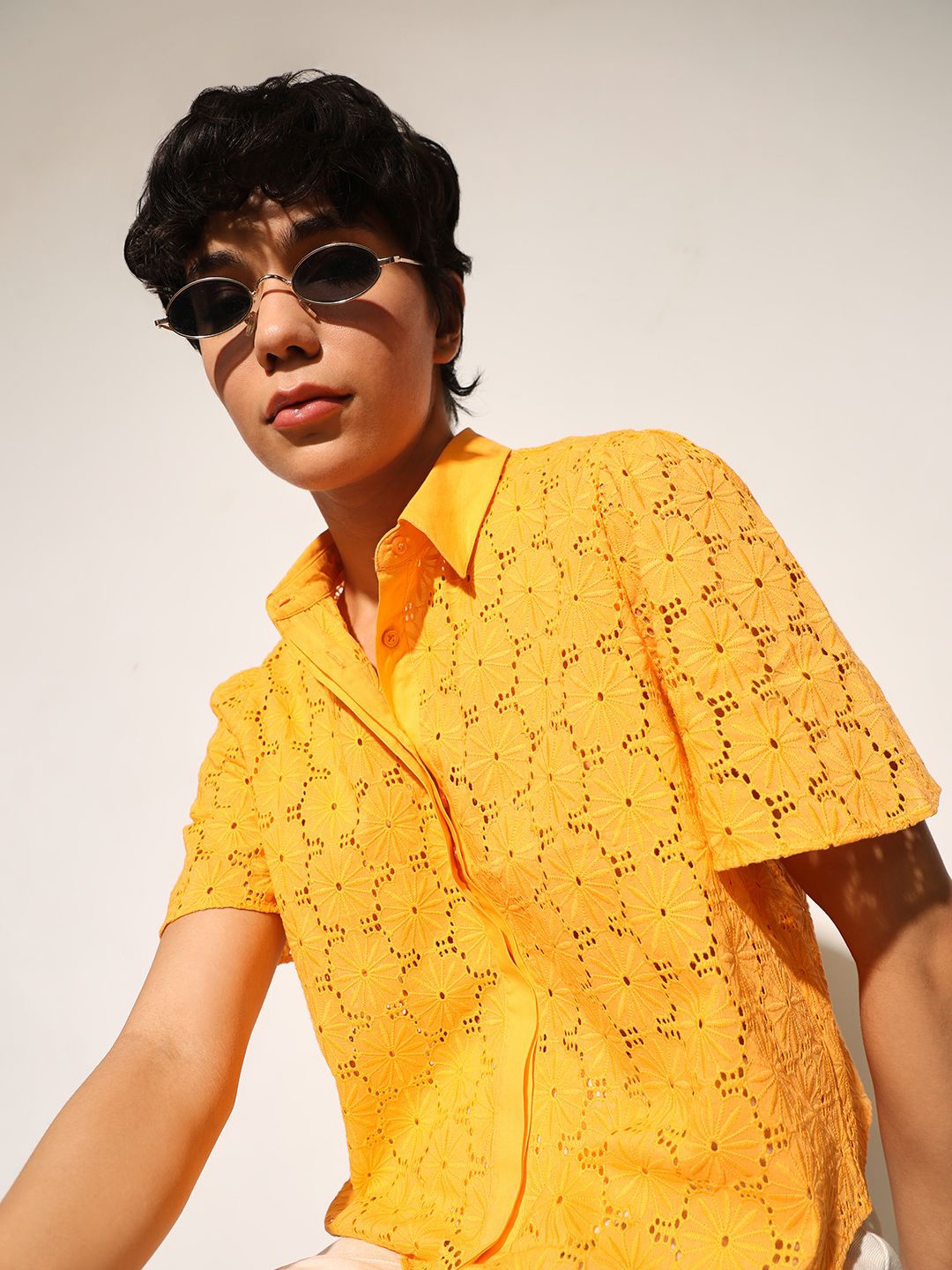

ONLY Women Boxy Opaque Casual Shirt, Orange