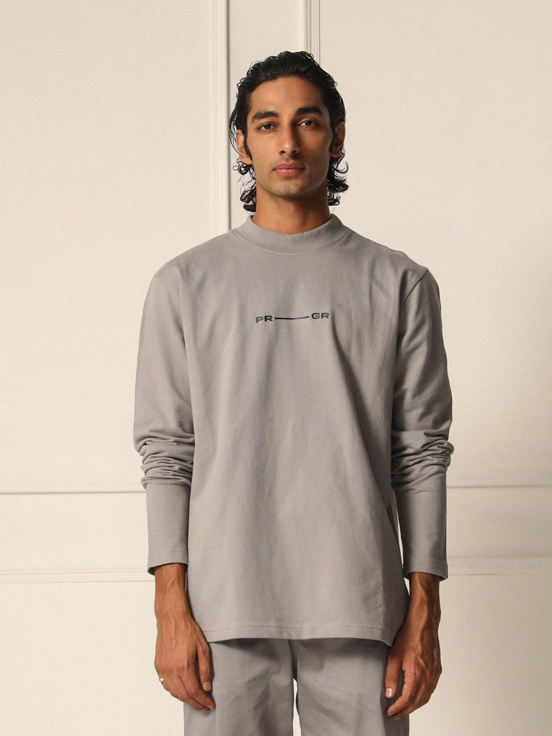 

PRIMAL GRAY Men Extended Sleeves Organic Cotton Pockets T-shirt, Grey