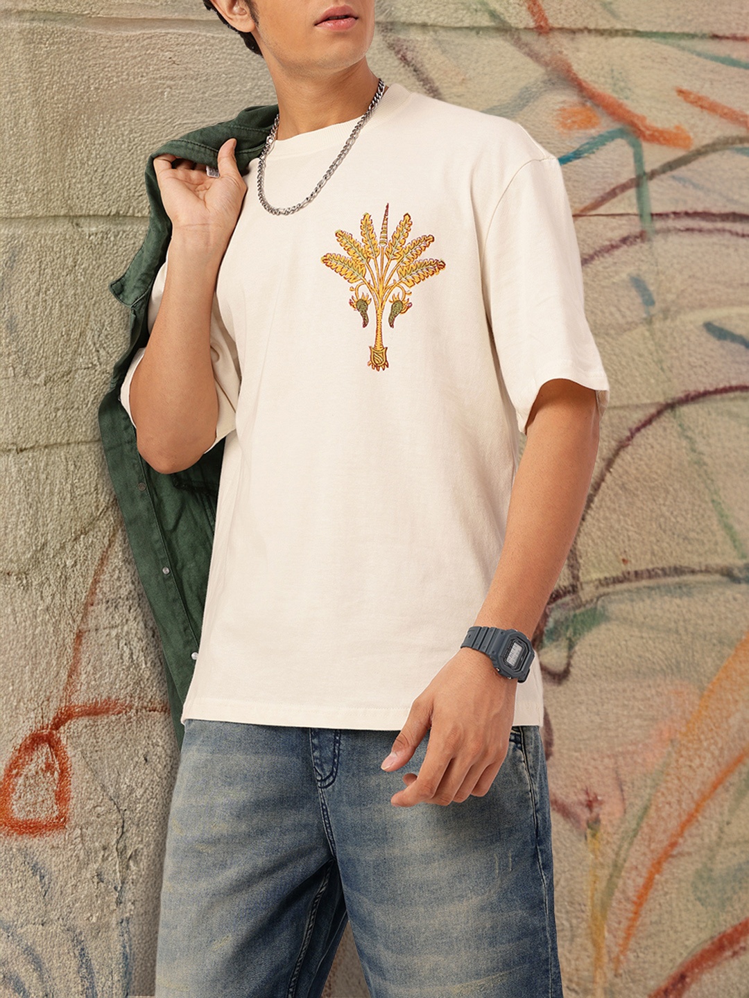 

Kook N Keech Casual Canvas Relaxed Tee, Cream