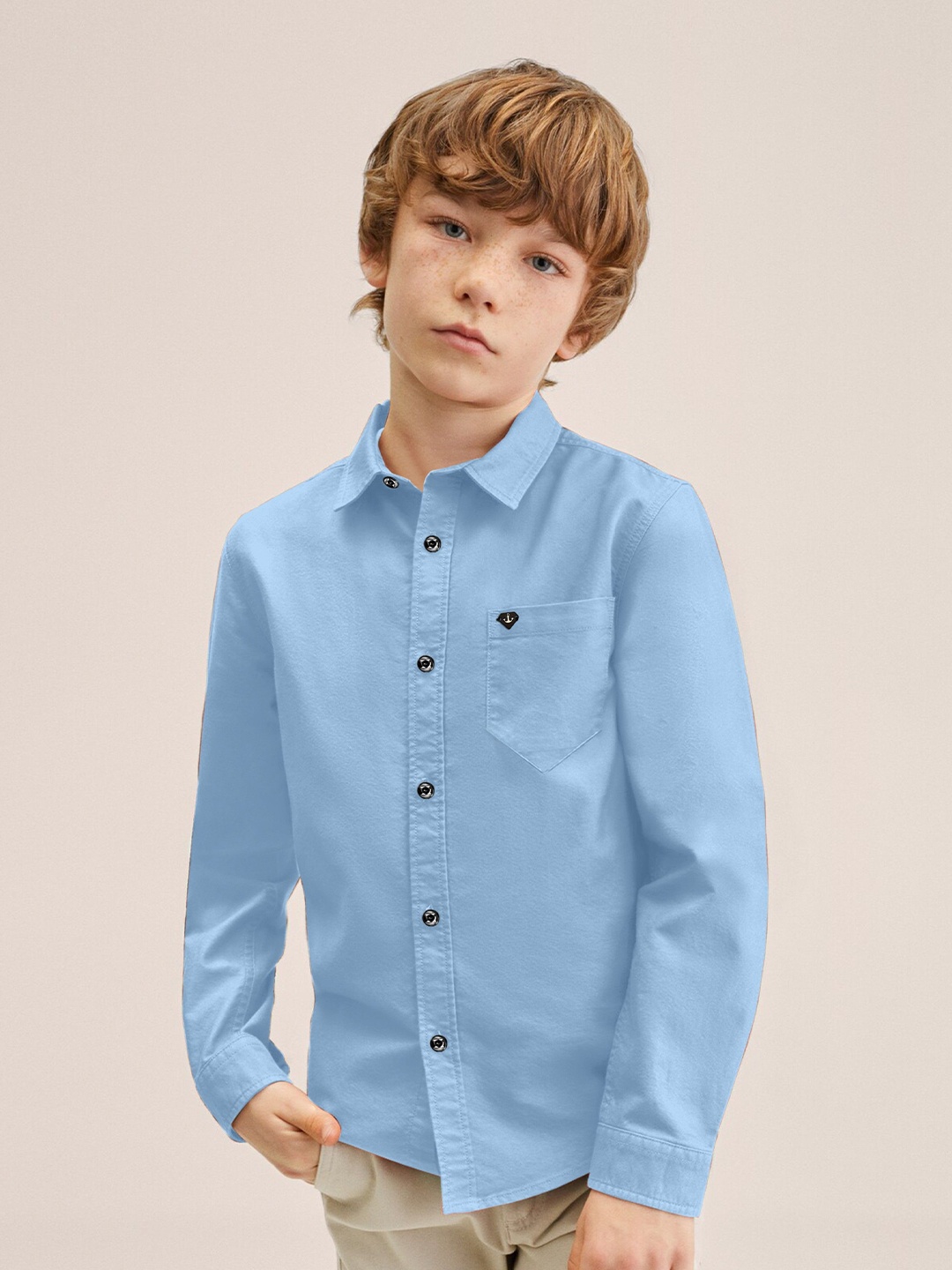 

SKY PEARL Boys Comfort Opaque Casual Shirt, Blue