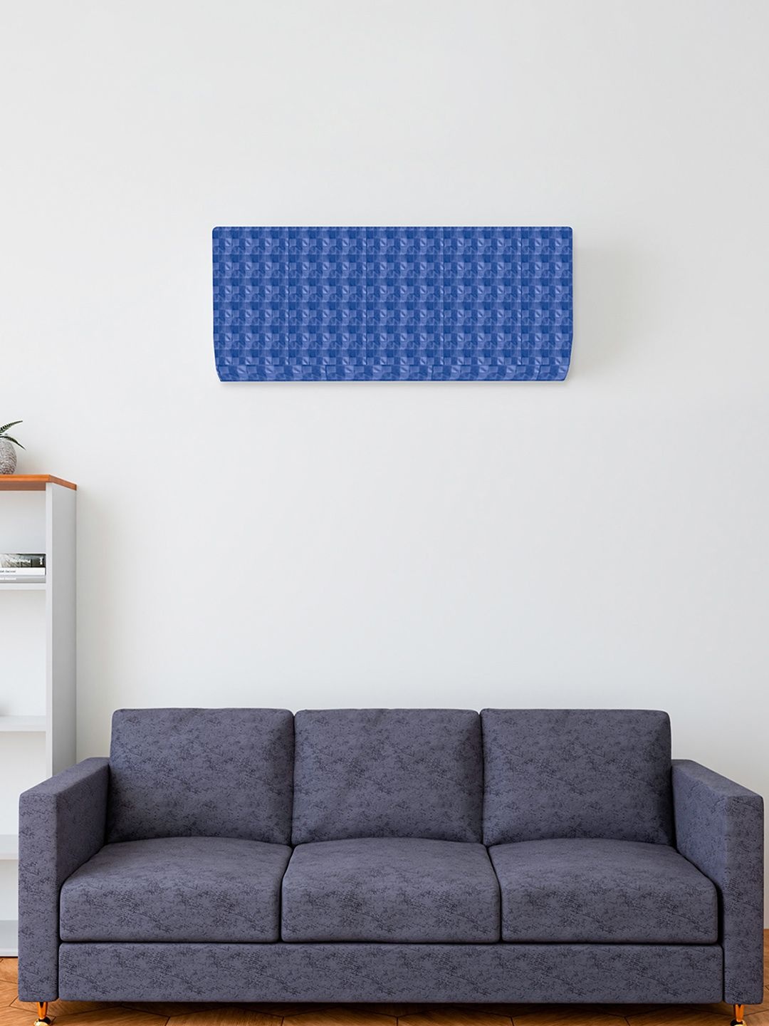 

Kuber Industries Blue & White Printed Windproof AC Cover
