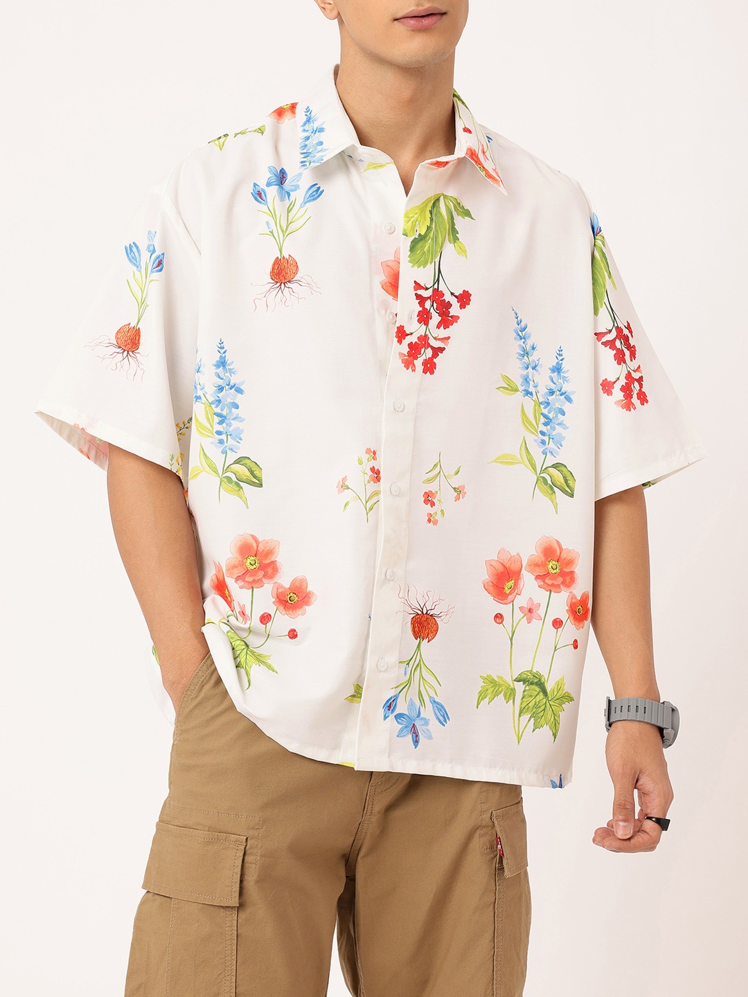 

Kook N Keech Urban Bloom Printed Oversized Shirt, Multi