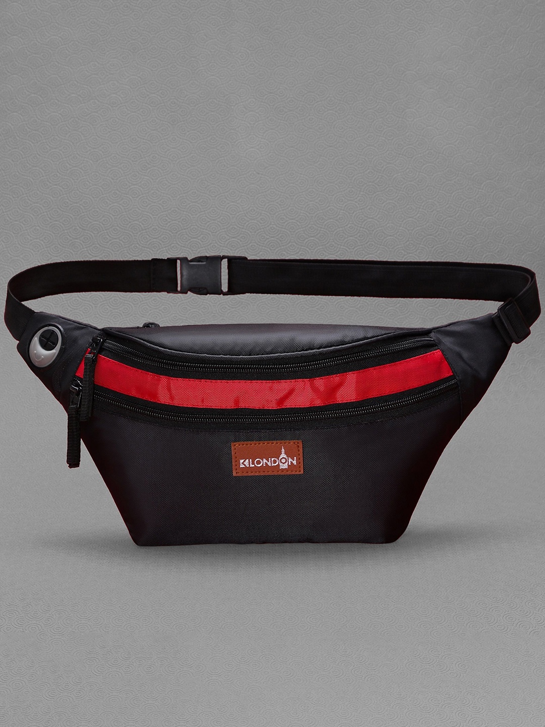 

K London Colorblocked Belt Stylish Waist Pouch, Black
