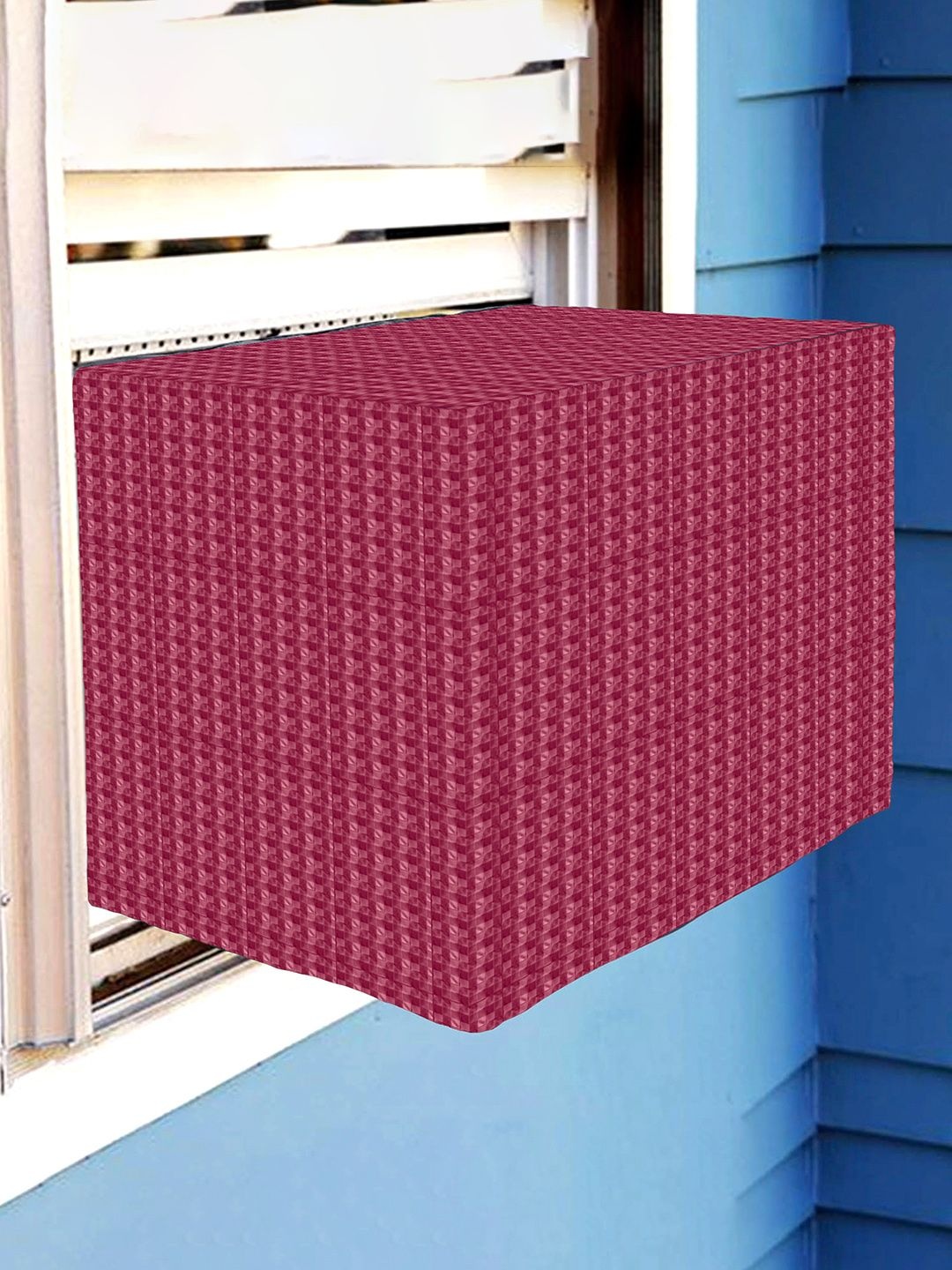 

Kuber Industries Pink & White Printed Windproof AC Cover
