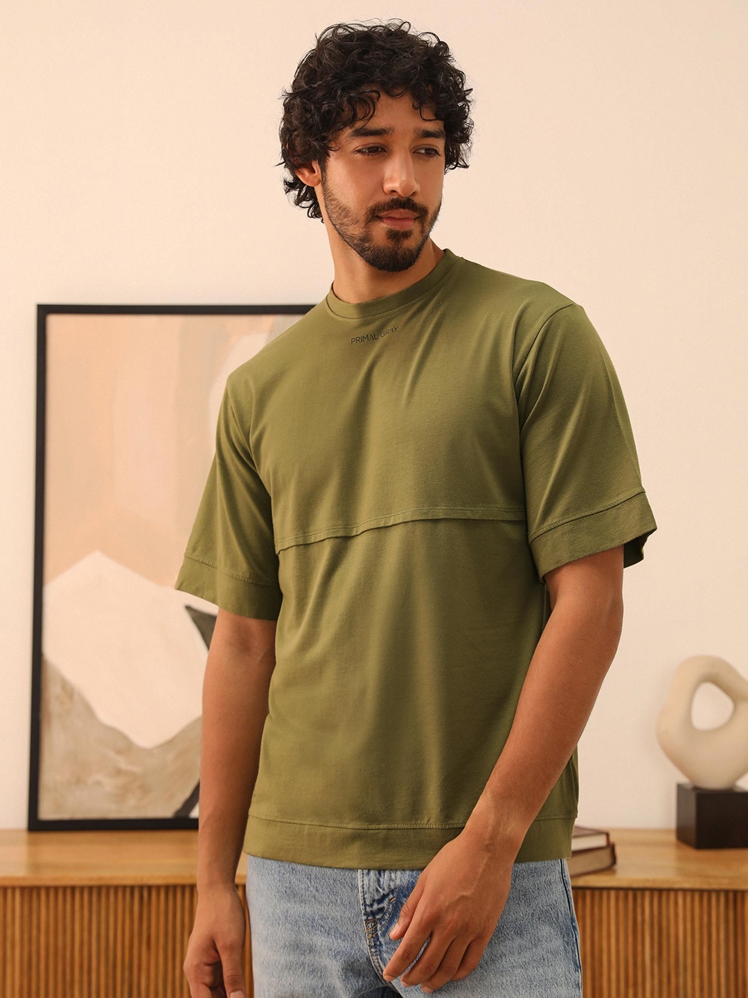 

PRIMAL GRAY Men Pockets T-shirt, Green