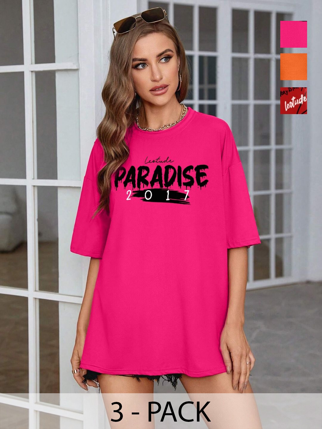 

Leotude Women 3 Printed T-shirt, Multi