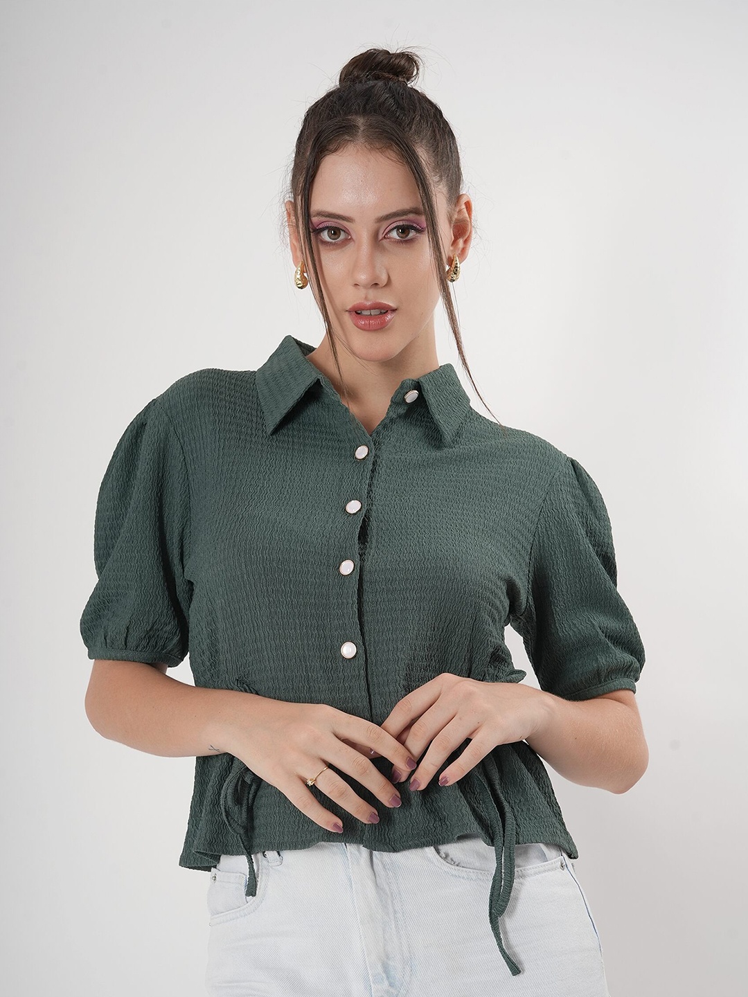 

clobug Print Crepe Top, Green