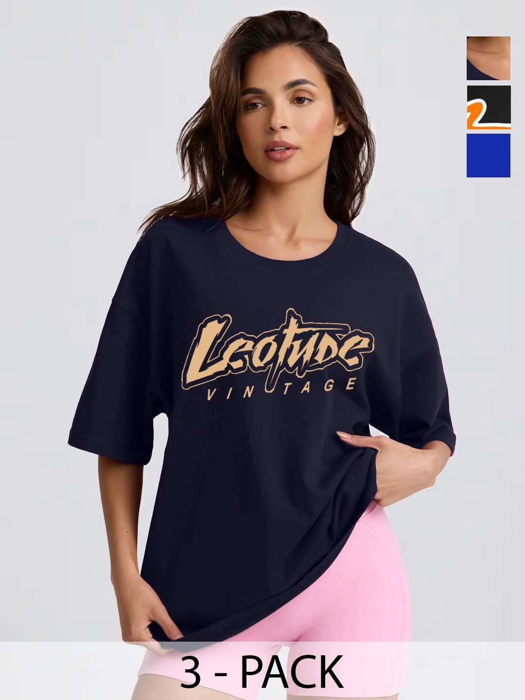 

Leotude Women 3 Printed T-shirt, Multi