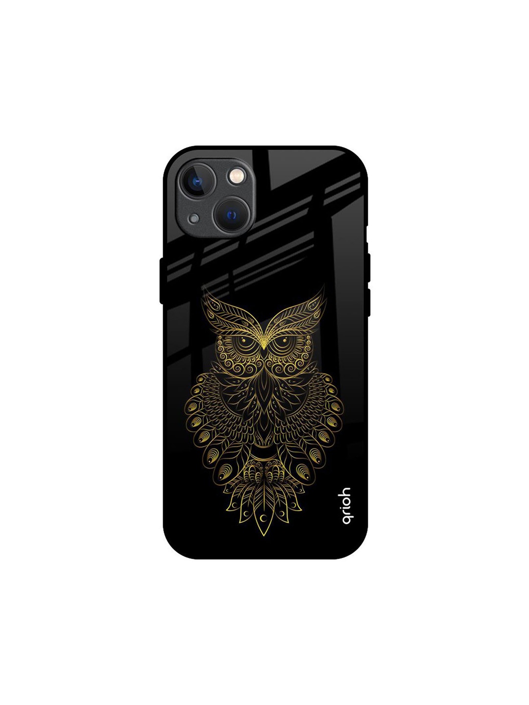 

QRIOH Quirky Printed iPhone 13 Mini Back Case Mobile Accessories, Black