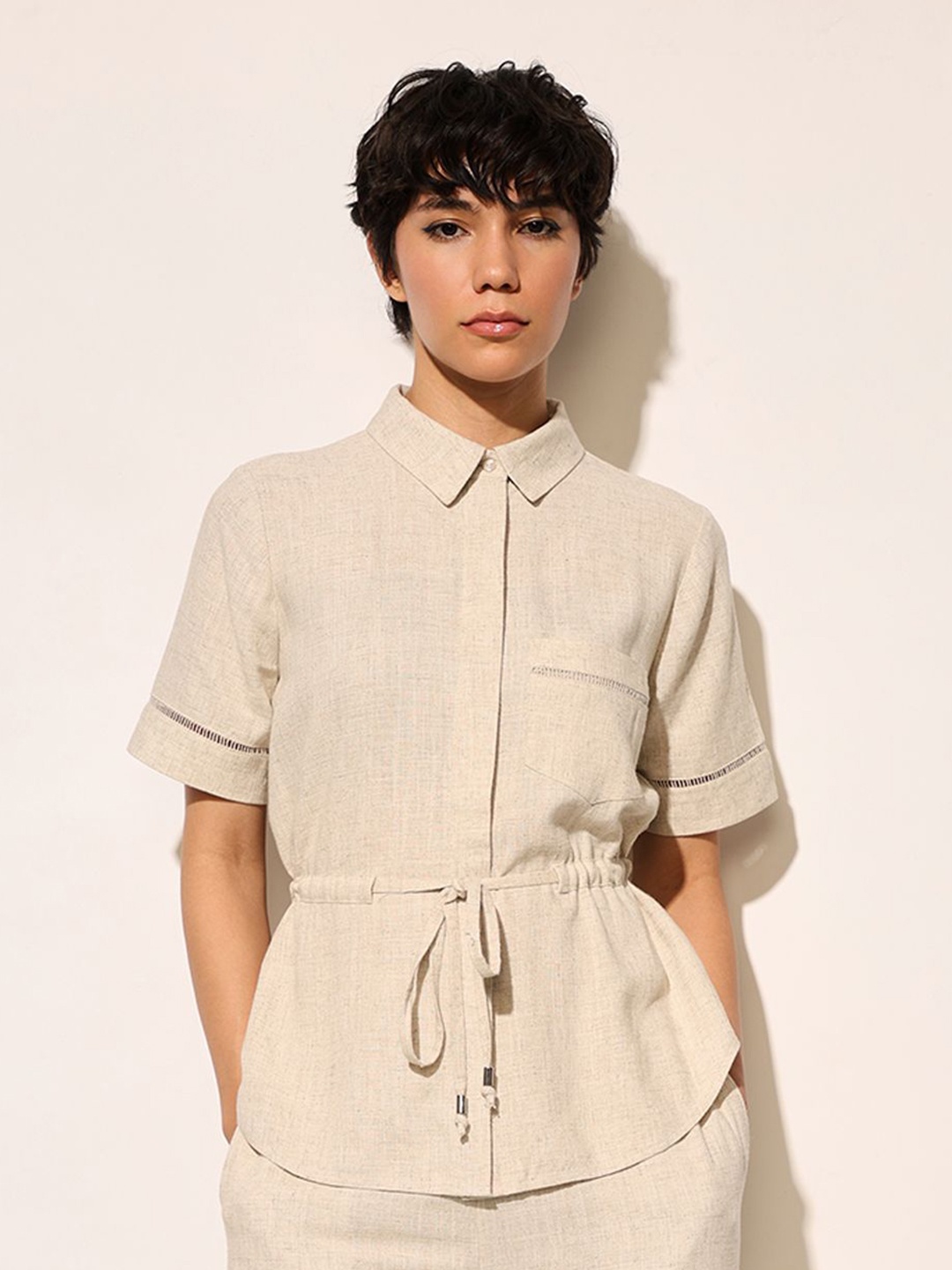 

ONLY Women Opaque Casual Shirt, Beige