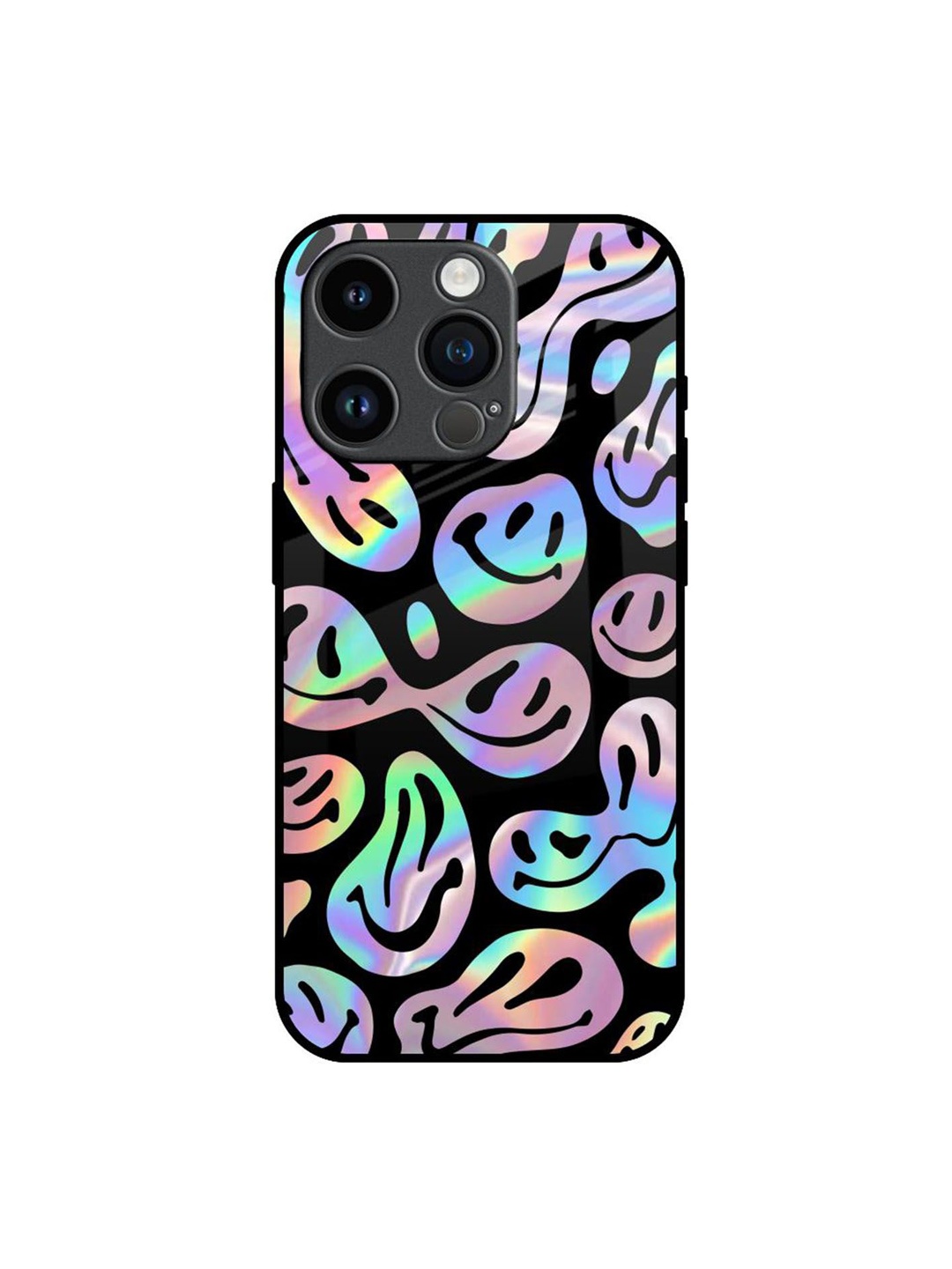 

QRIOH Quirky Printed iPhone 14 Pro Back Case Mobile Accessories, Black