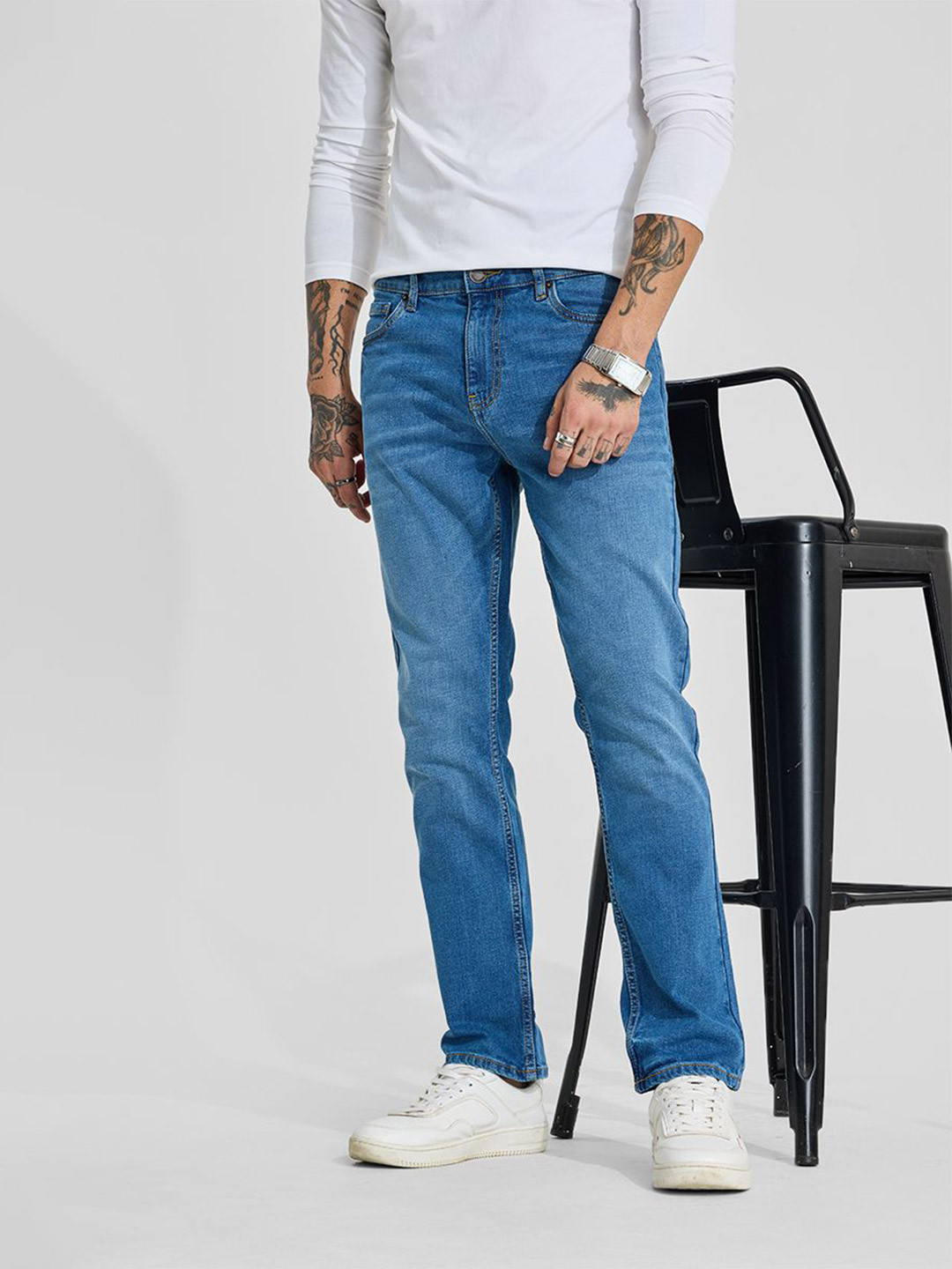 

Snitch Men Blue Mid-Rise Relaxed Fit Jeans