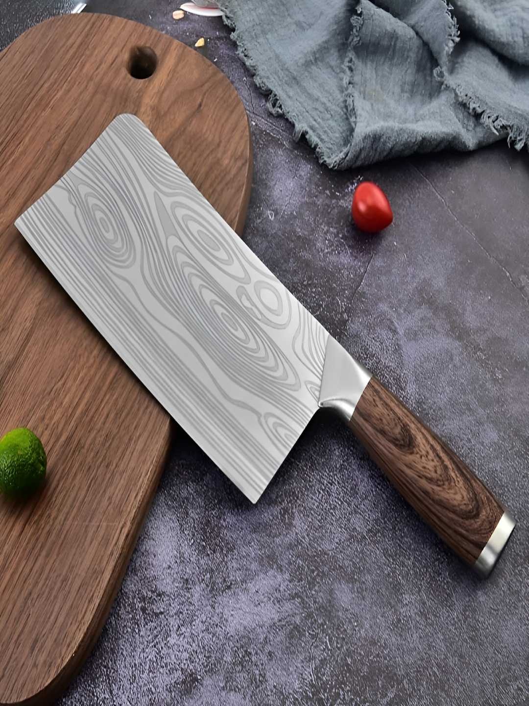 

MACHADO Silver-Toned & Brown Stainless Steel Knife