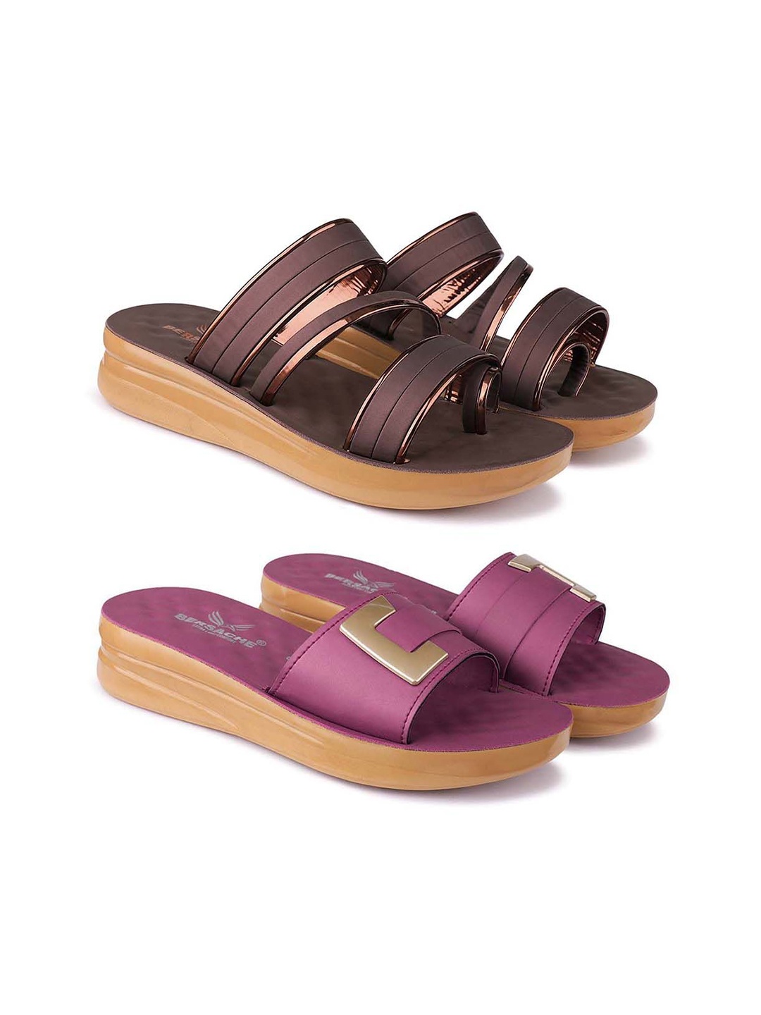 

BERSACHE Women Open Toe Flats, Purple