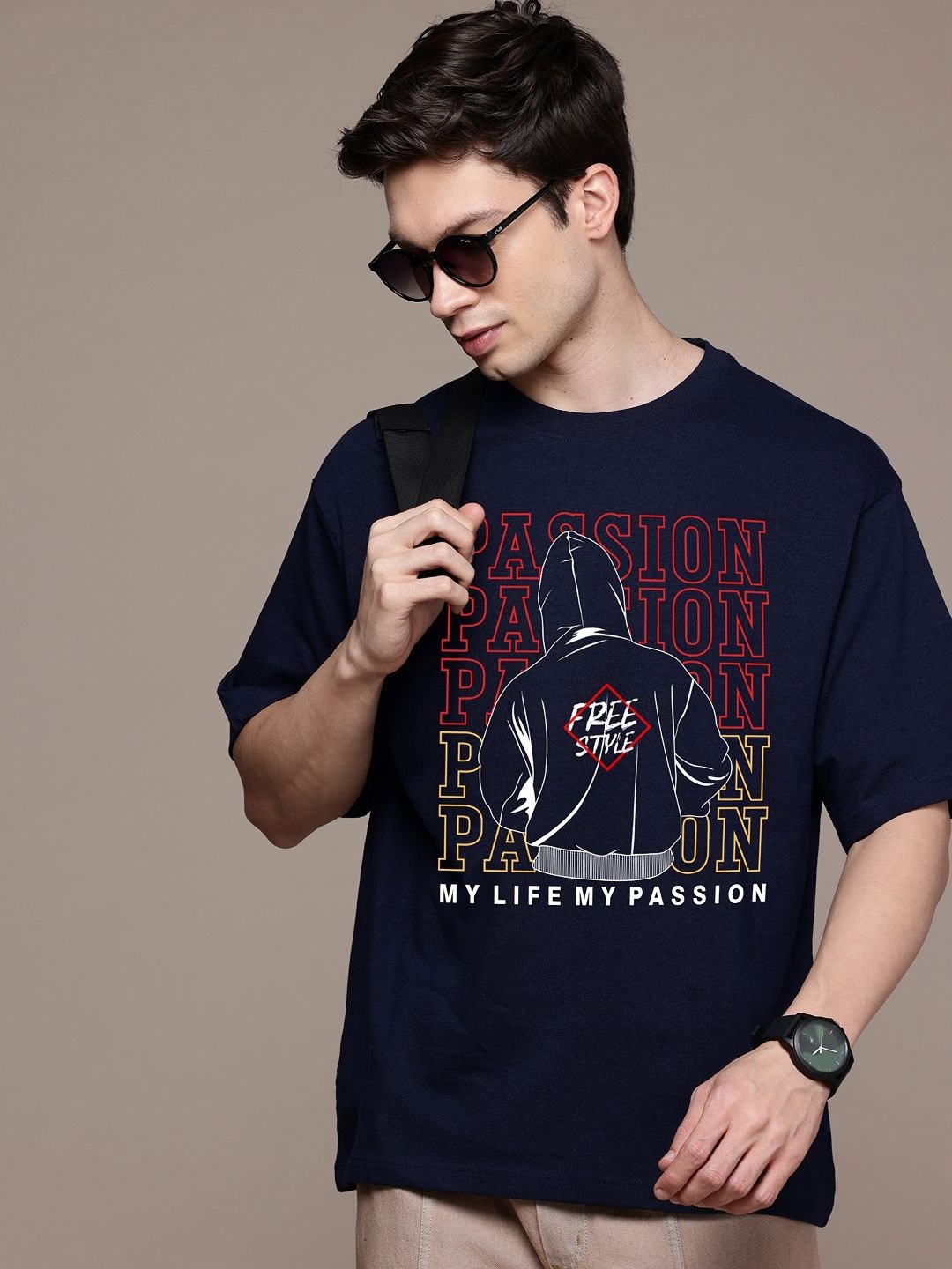 

Moda Rapido Men Printed Pockets T-shirt, Navy blue